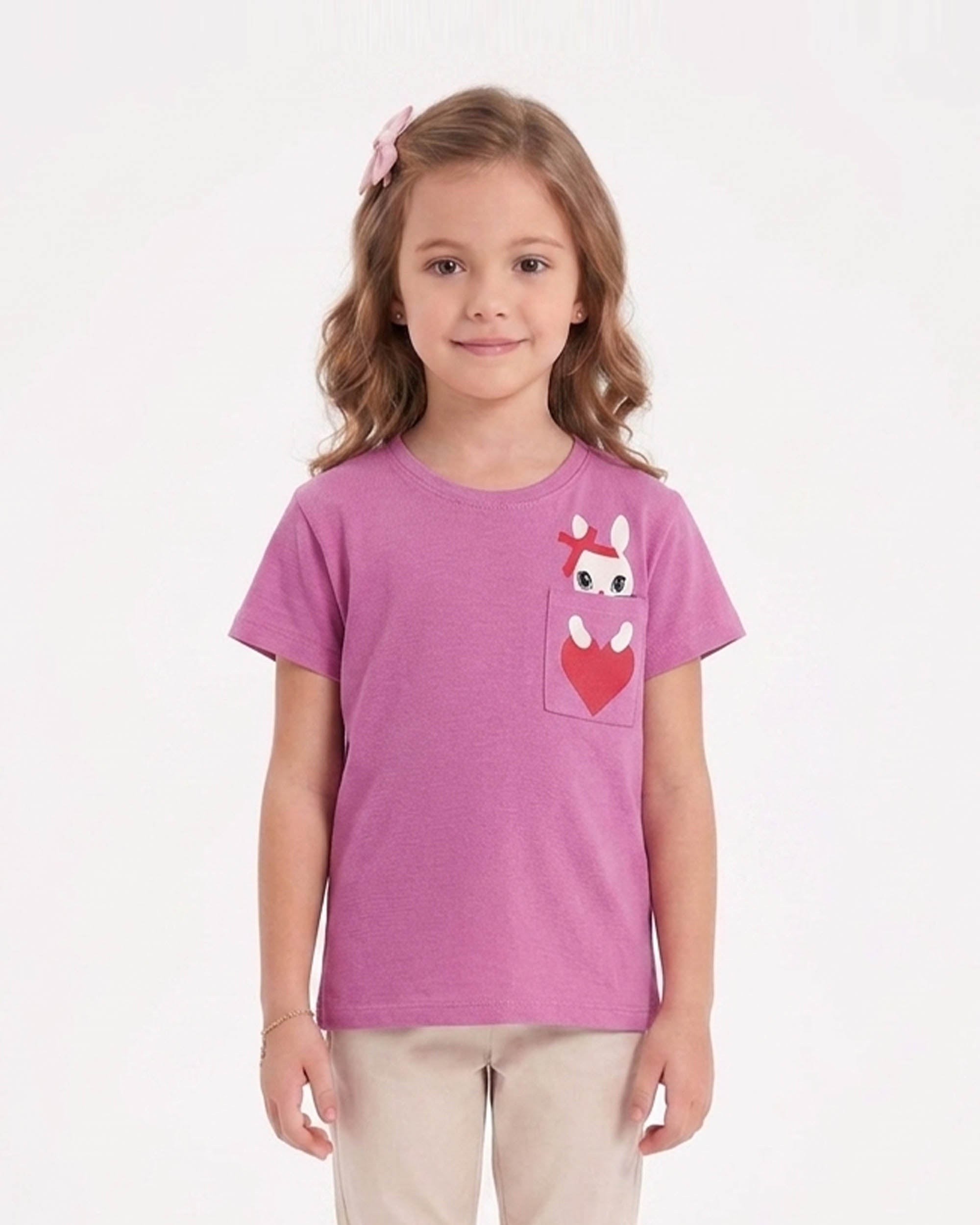Girls' Printed Half Sleeves T-Shirt