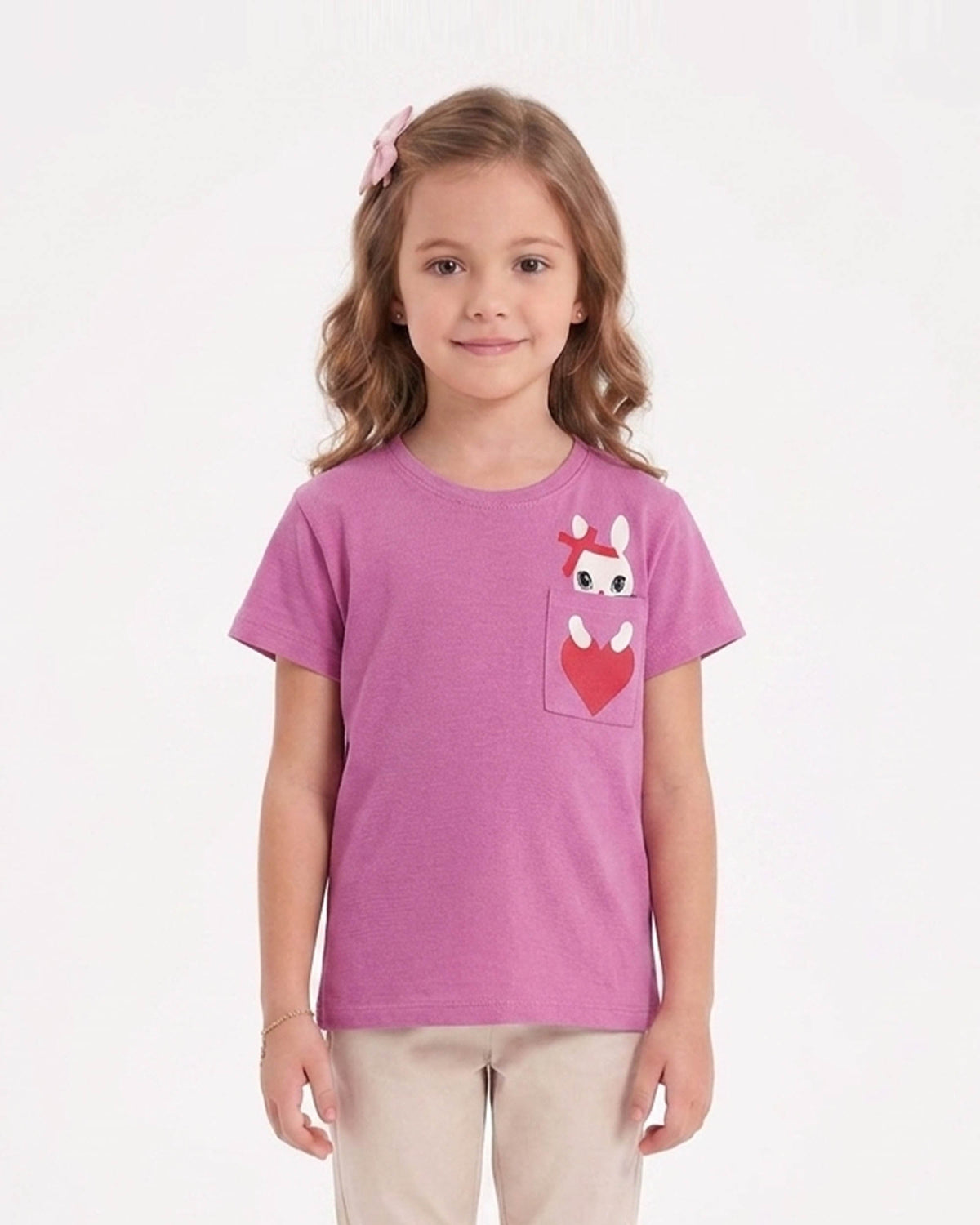 Girls' Printed Half Sleeves T-Shirt