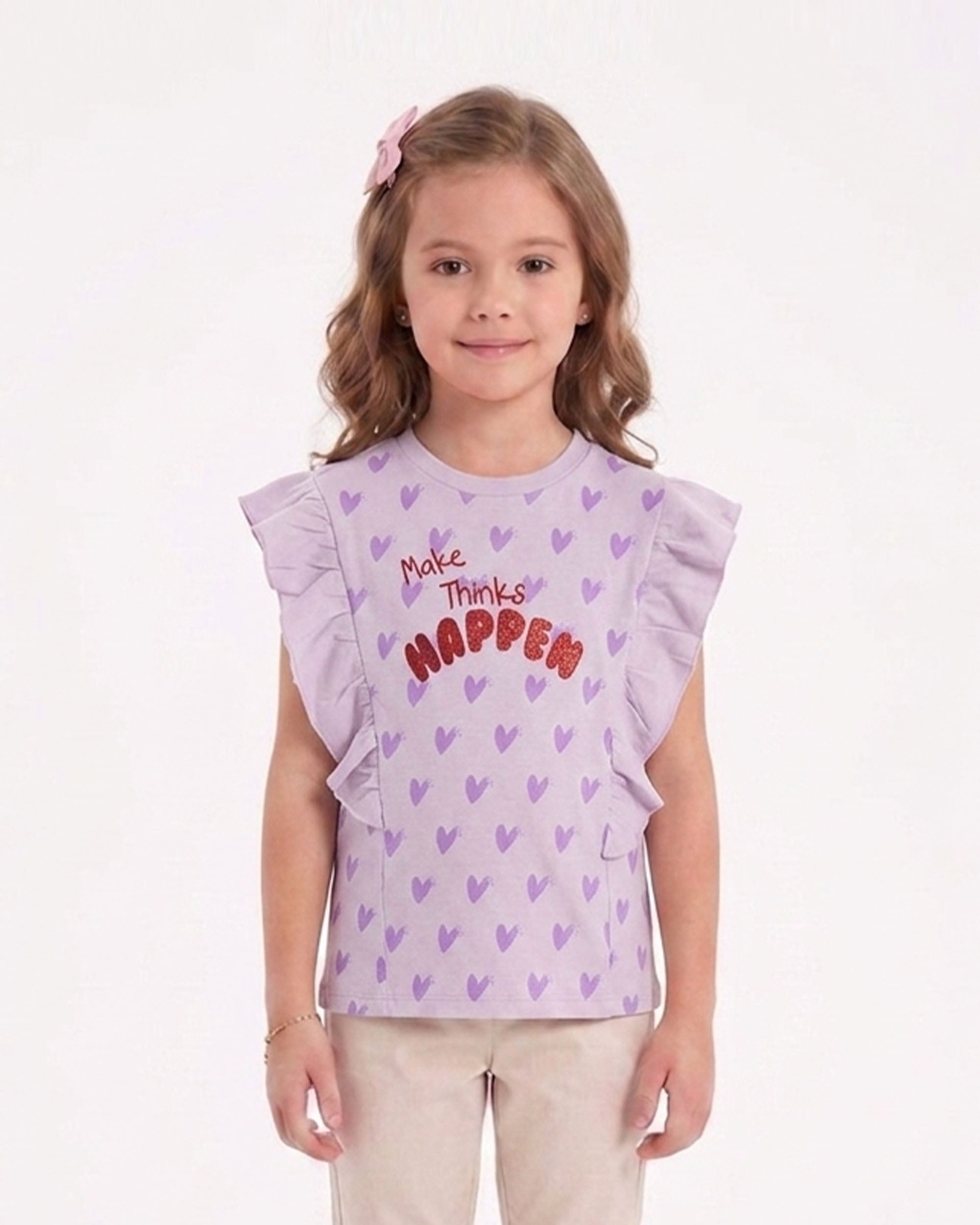 Girls' Printed Half Sleeves T-Shirt