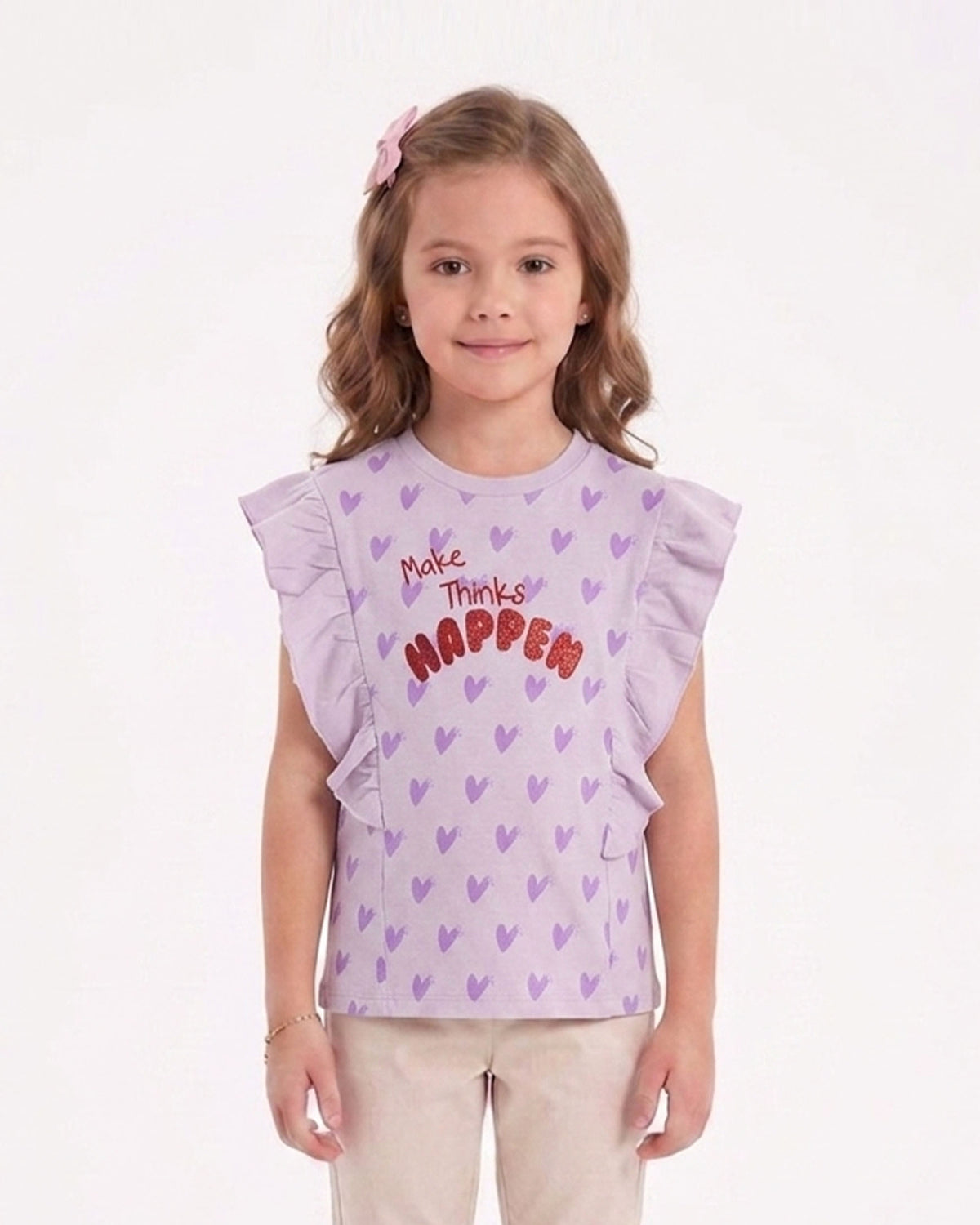 Girls' Printed Half Sleeves T-Shirt