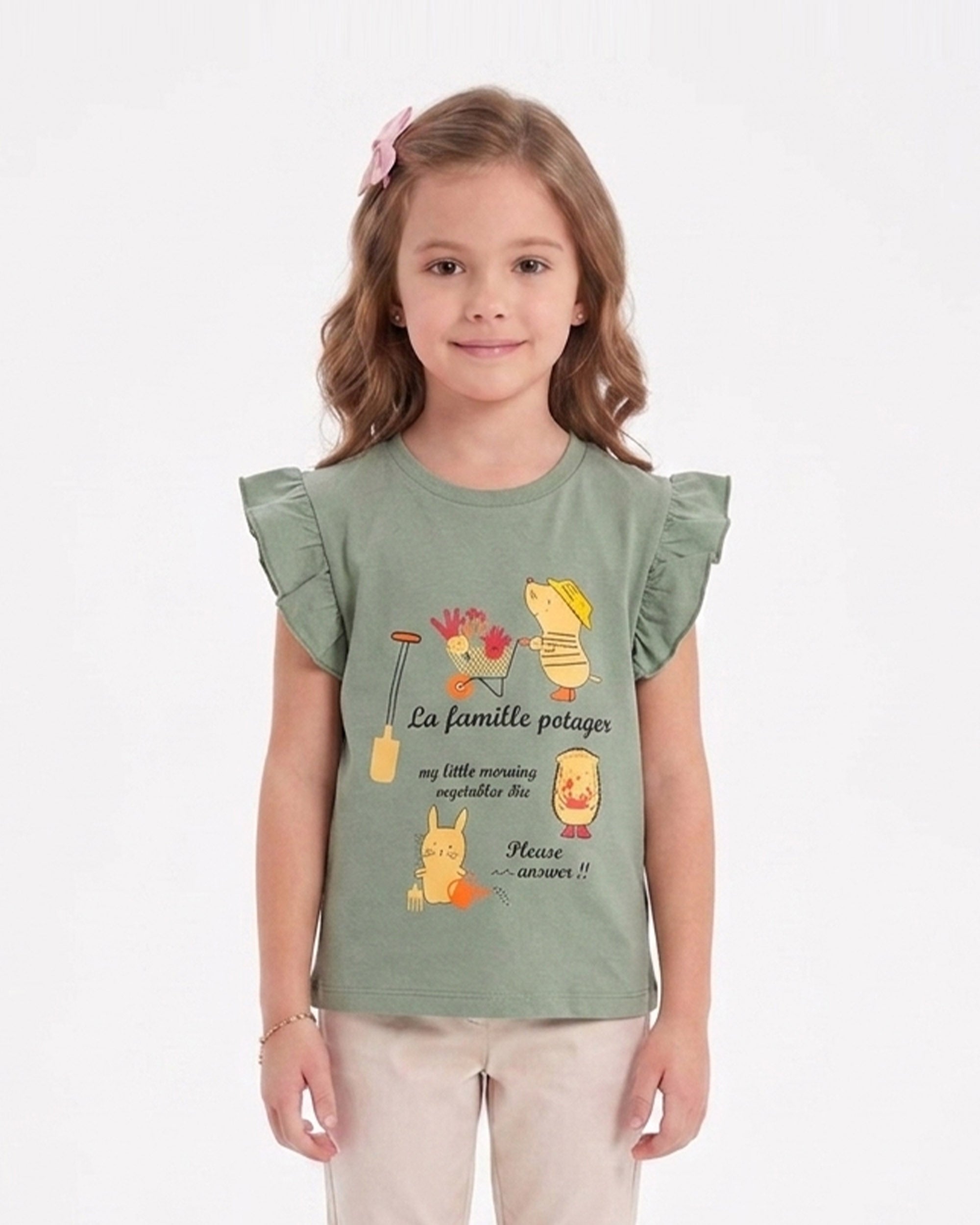 Girls' Printed Half Sleeves T-Shirt