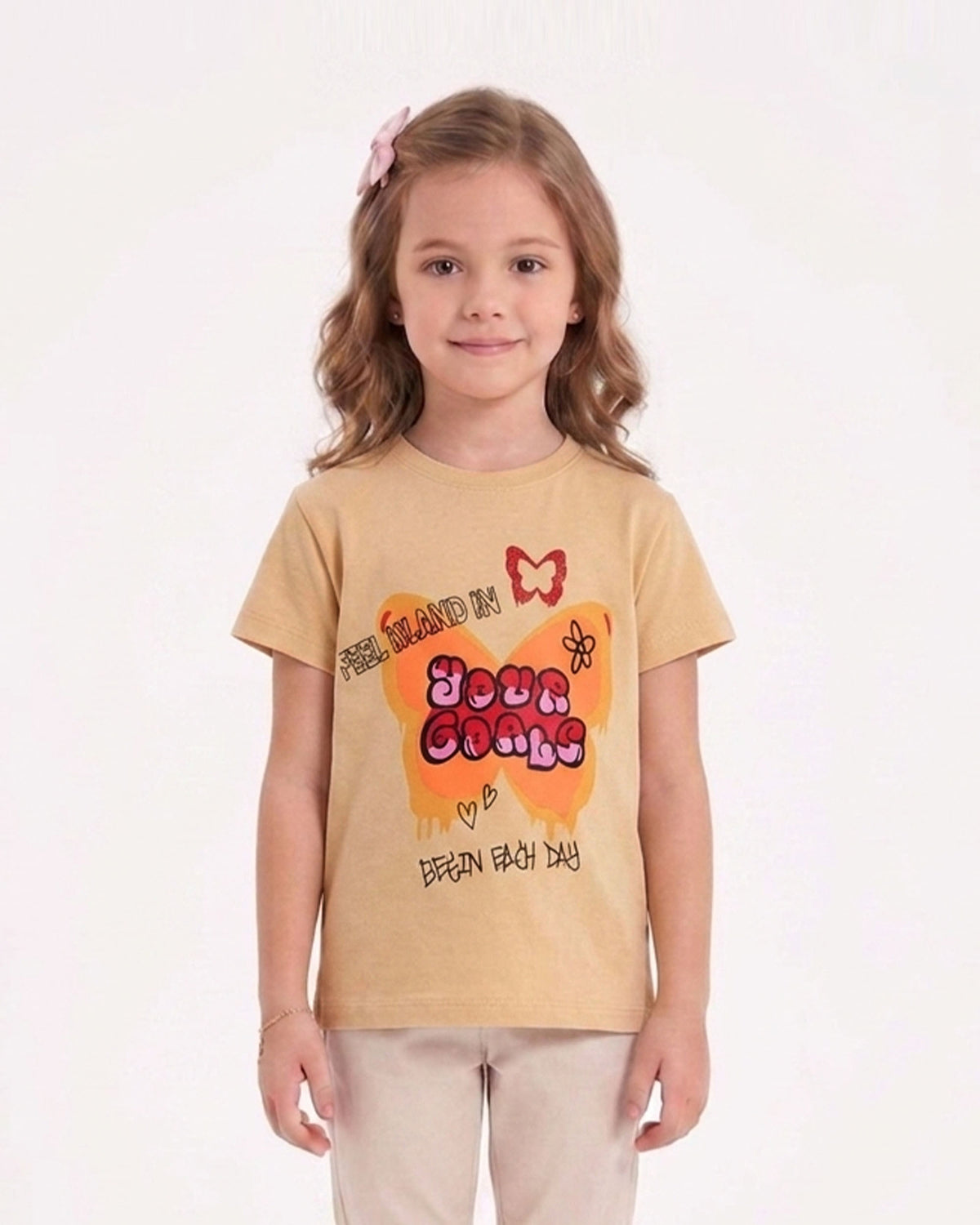 Girls' Printed Half Sleeves T-Shirt