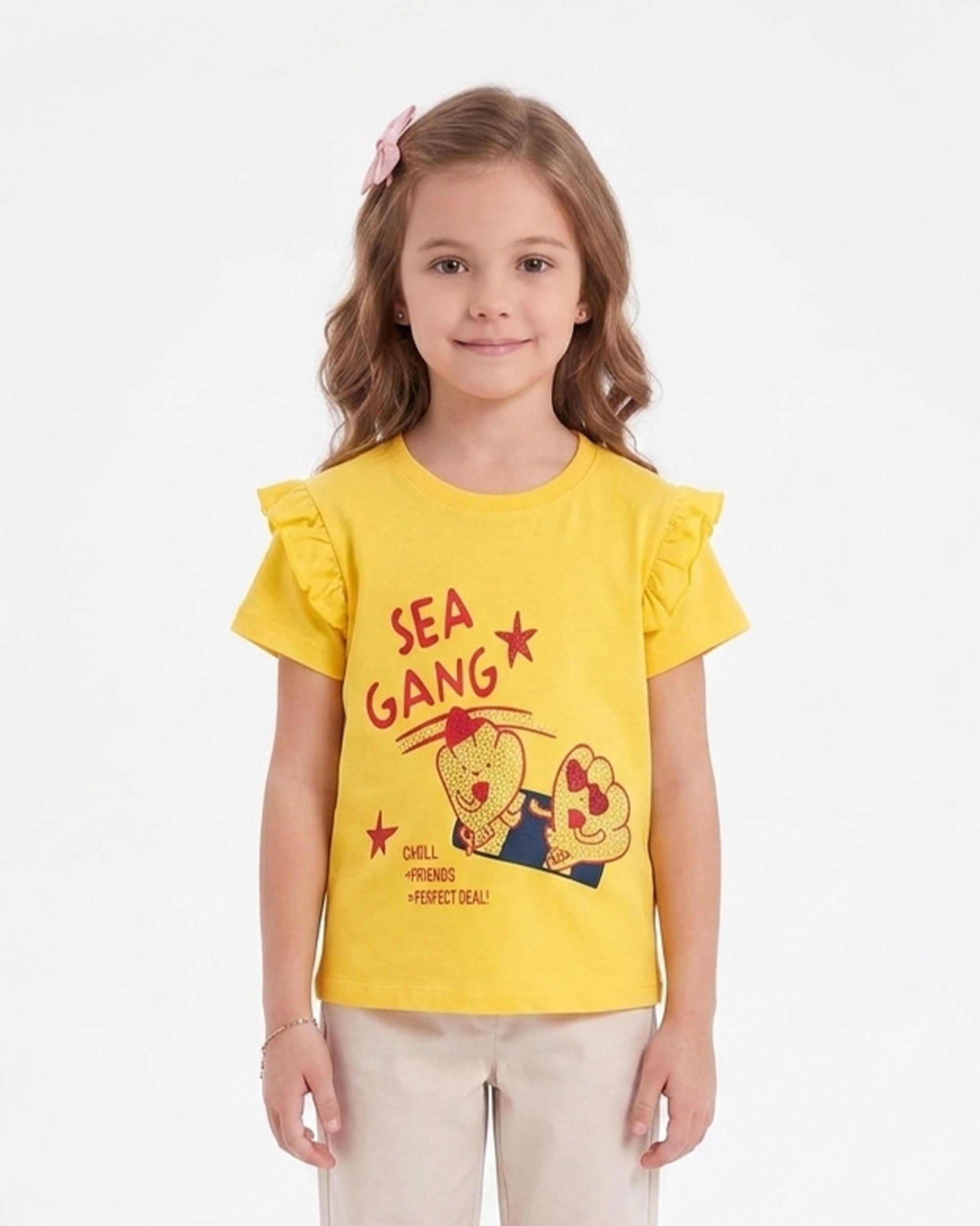 Girls' Printed Half Sleeves T-Shirt