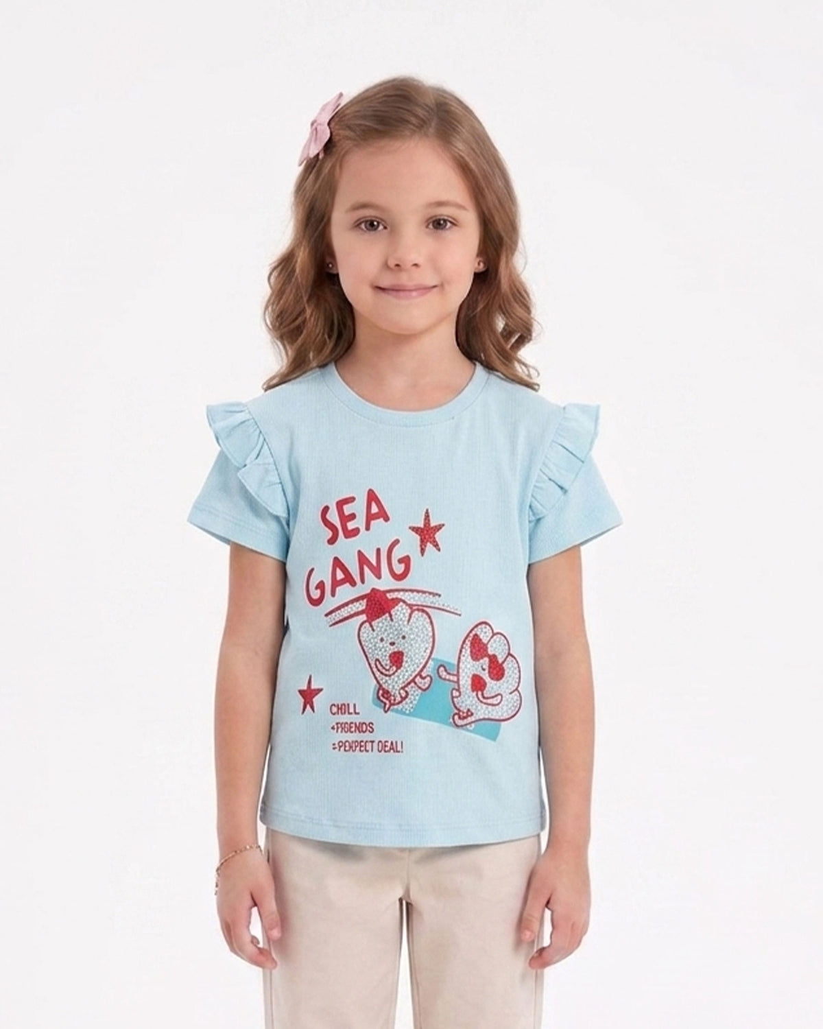 Girls' Printed Half Sleeves T-Shirt