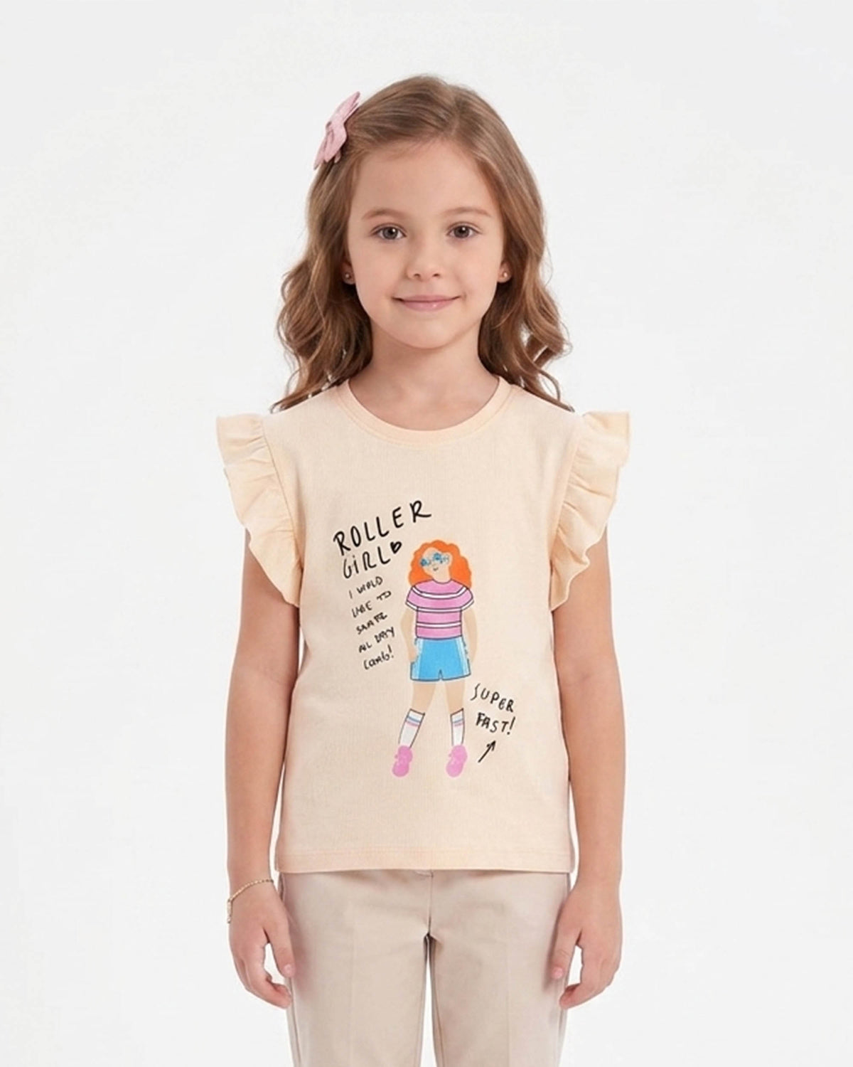 Girls' Printed Half Sleeves T-Shirt