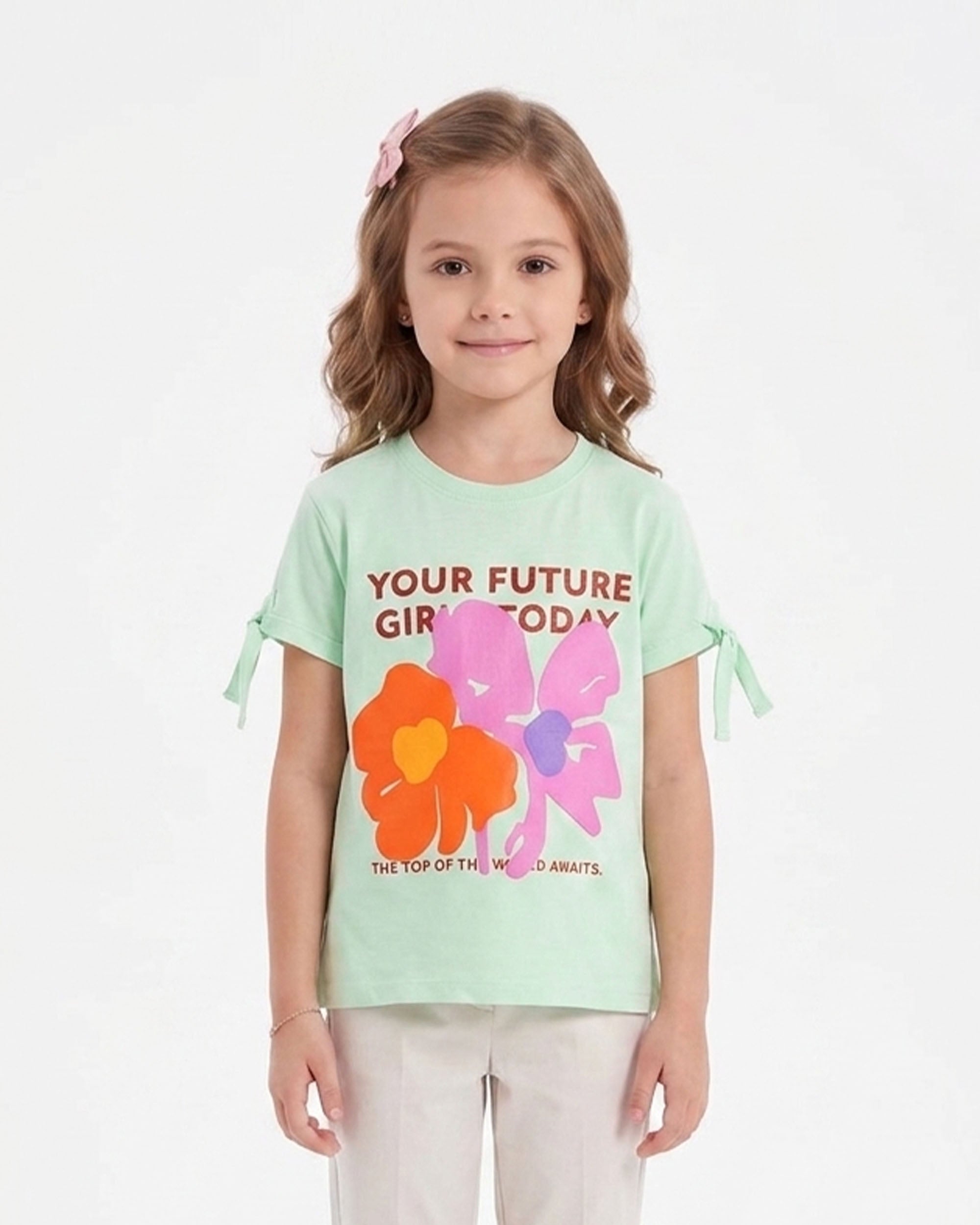 Girls' Printed Half Sleeves T-Shirt