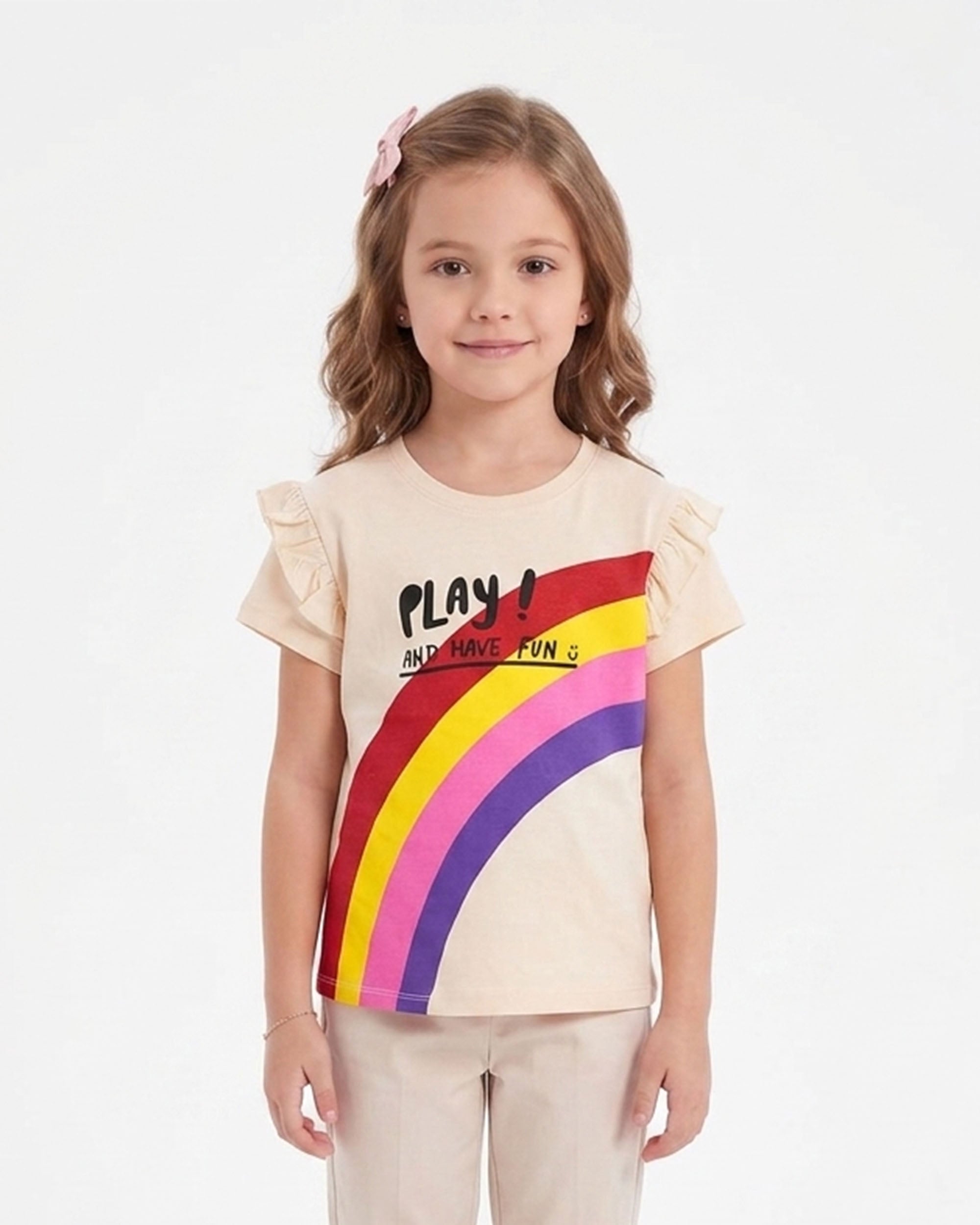 Girls' Printed Half Sleeves T-Shirt