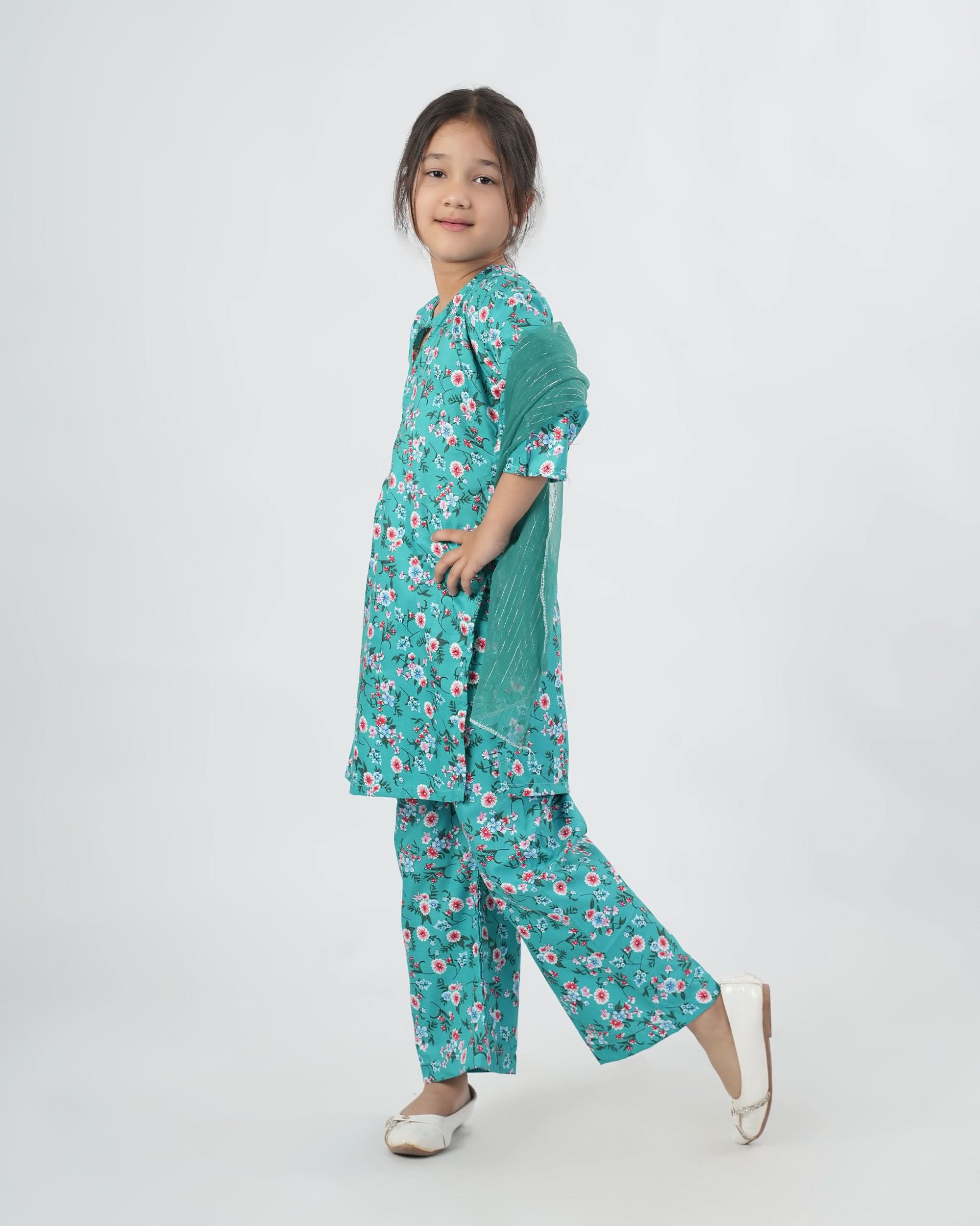 Valuables Girl’s 3PCS Suit, Girls Shalwar Kameez, Chase Value, Chase Value