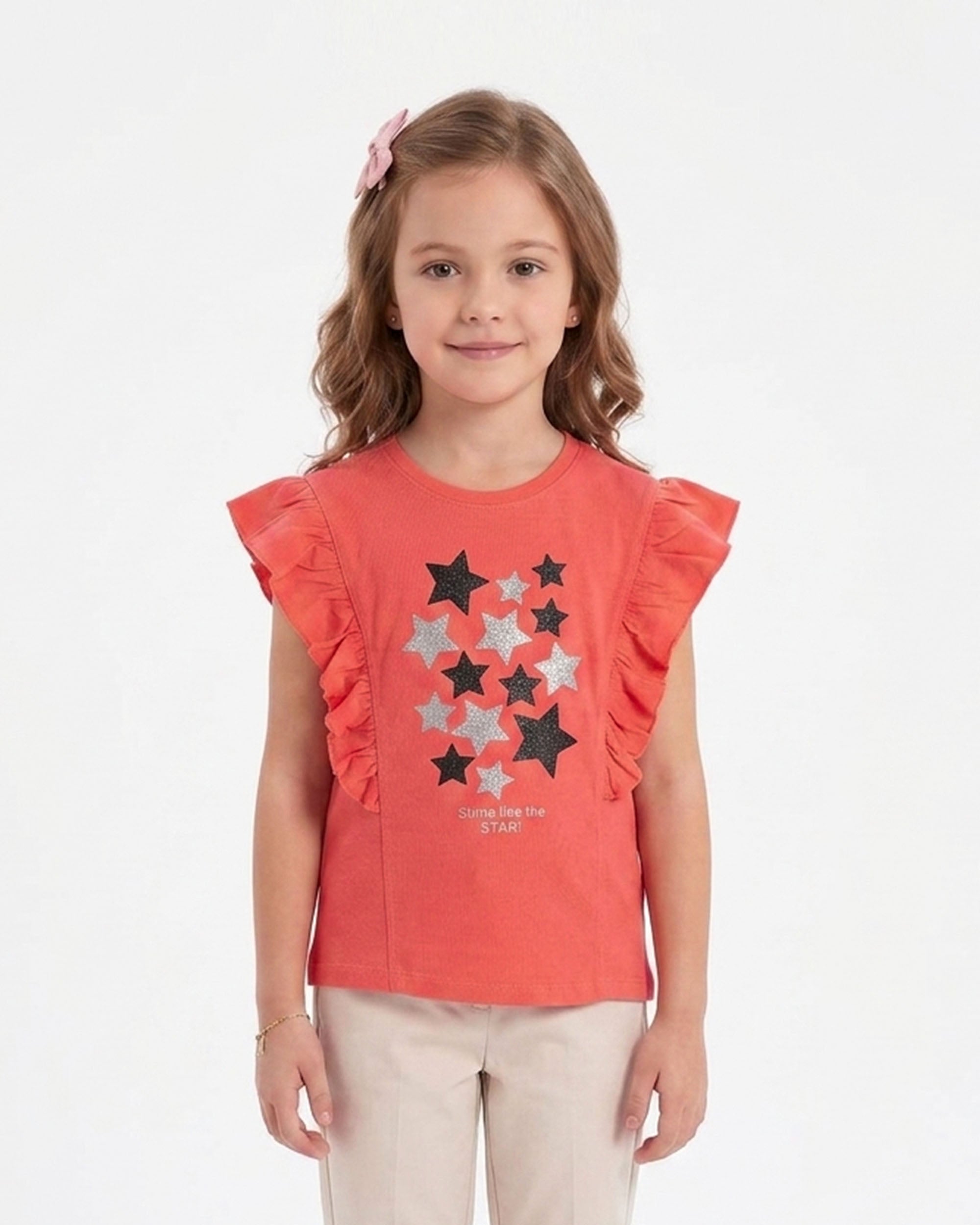 Girls' Printed Half Sleeves T-Shirt