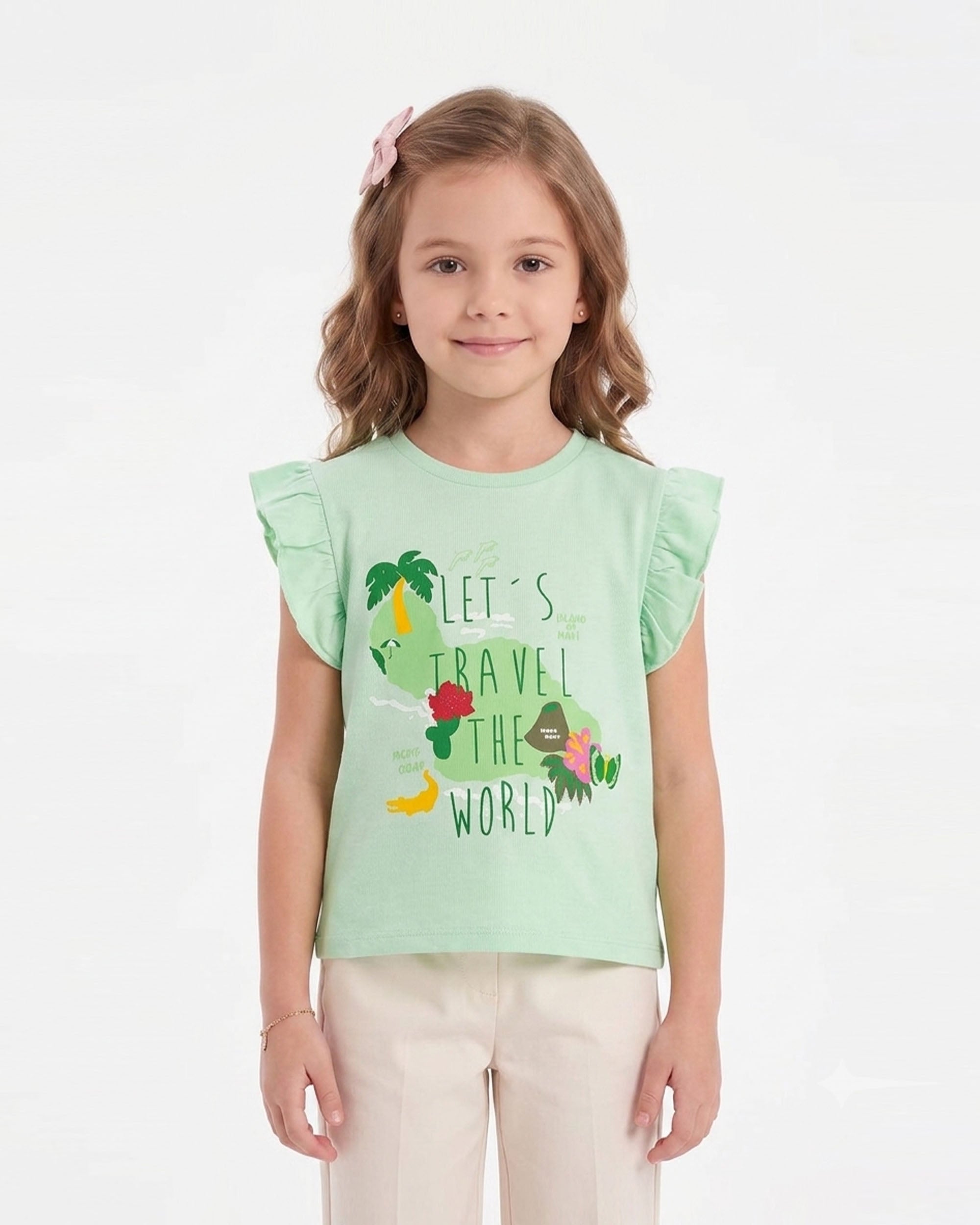 Girls' Printed Half Sleeves T-Shirt
