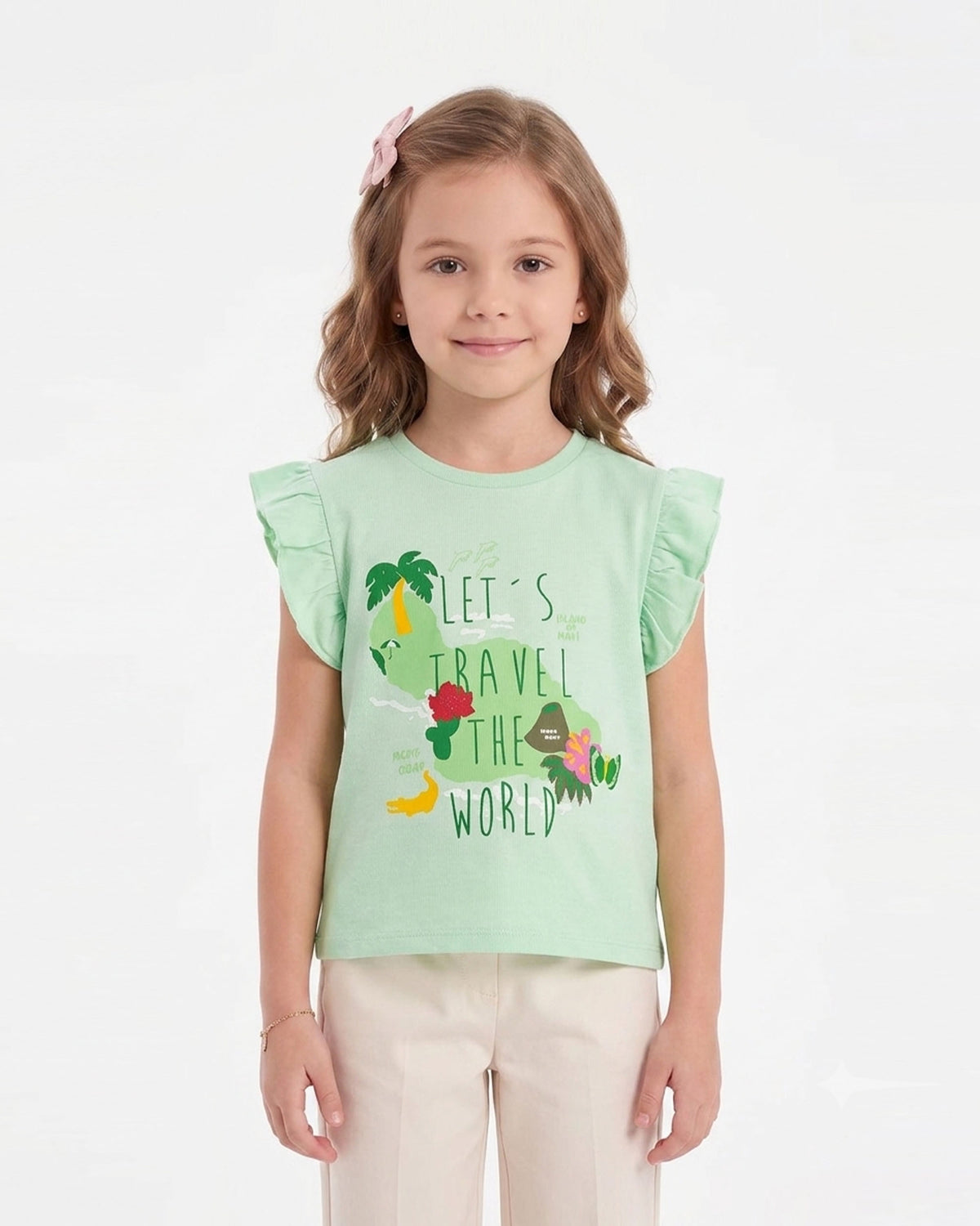 Girls' Printed Half Sleeves T-Shirt