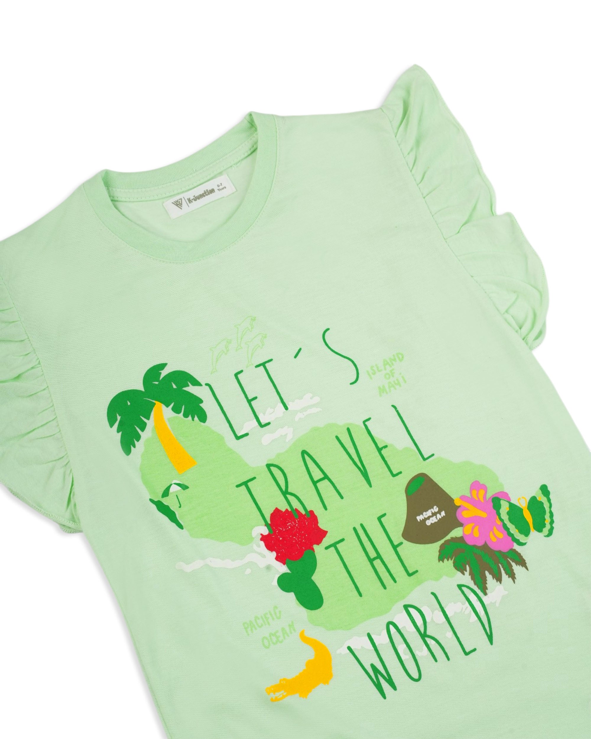 Girls' Printed Half Sleeves T-Shirt