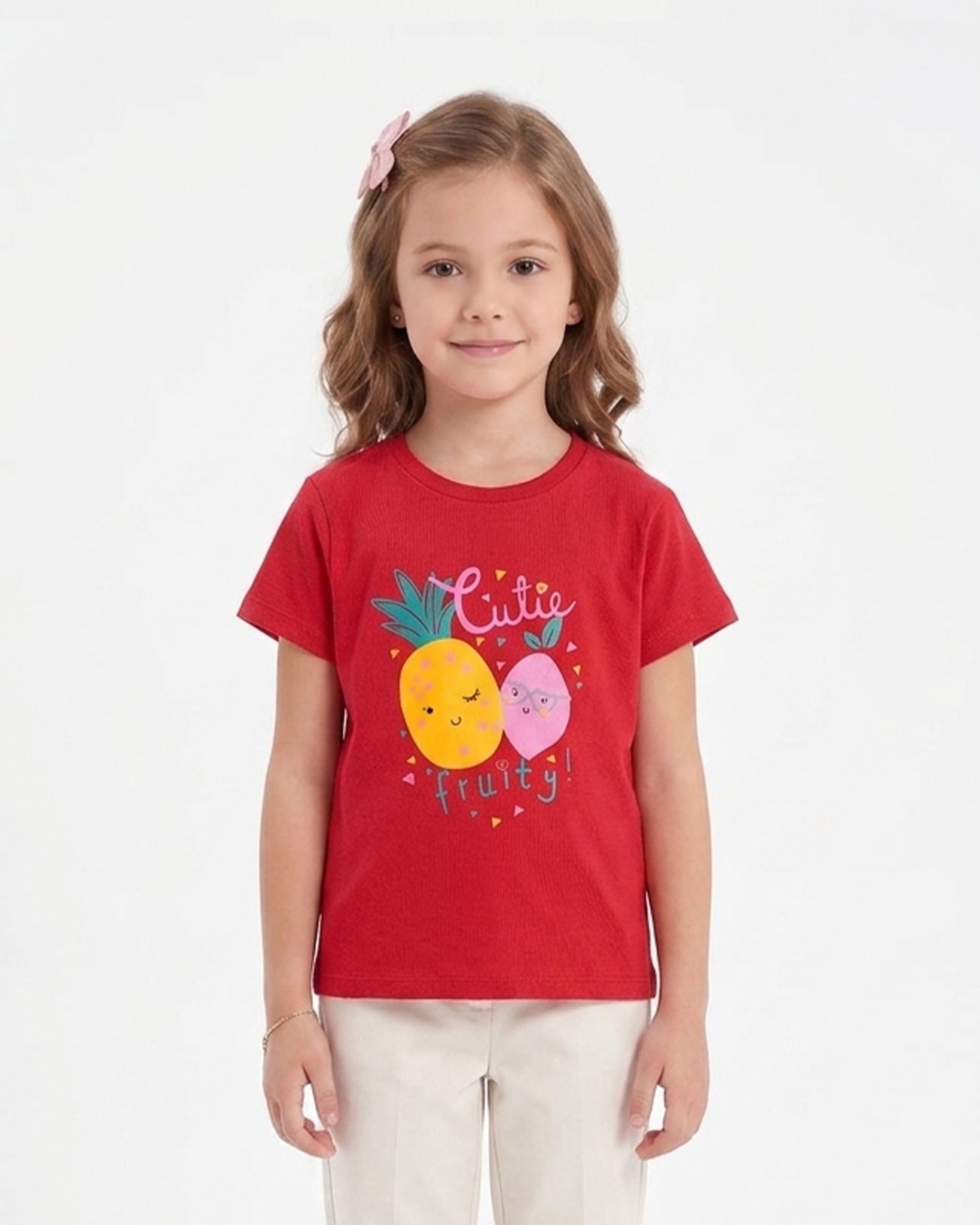 Girls' Printed Half Sleeves T-Shirt