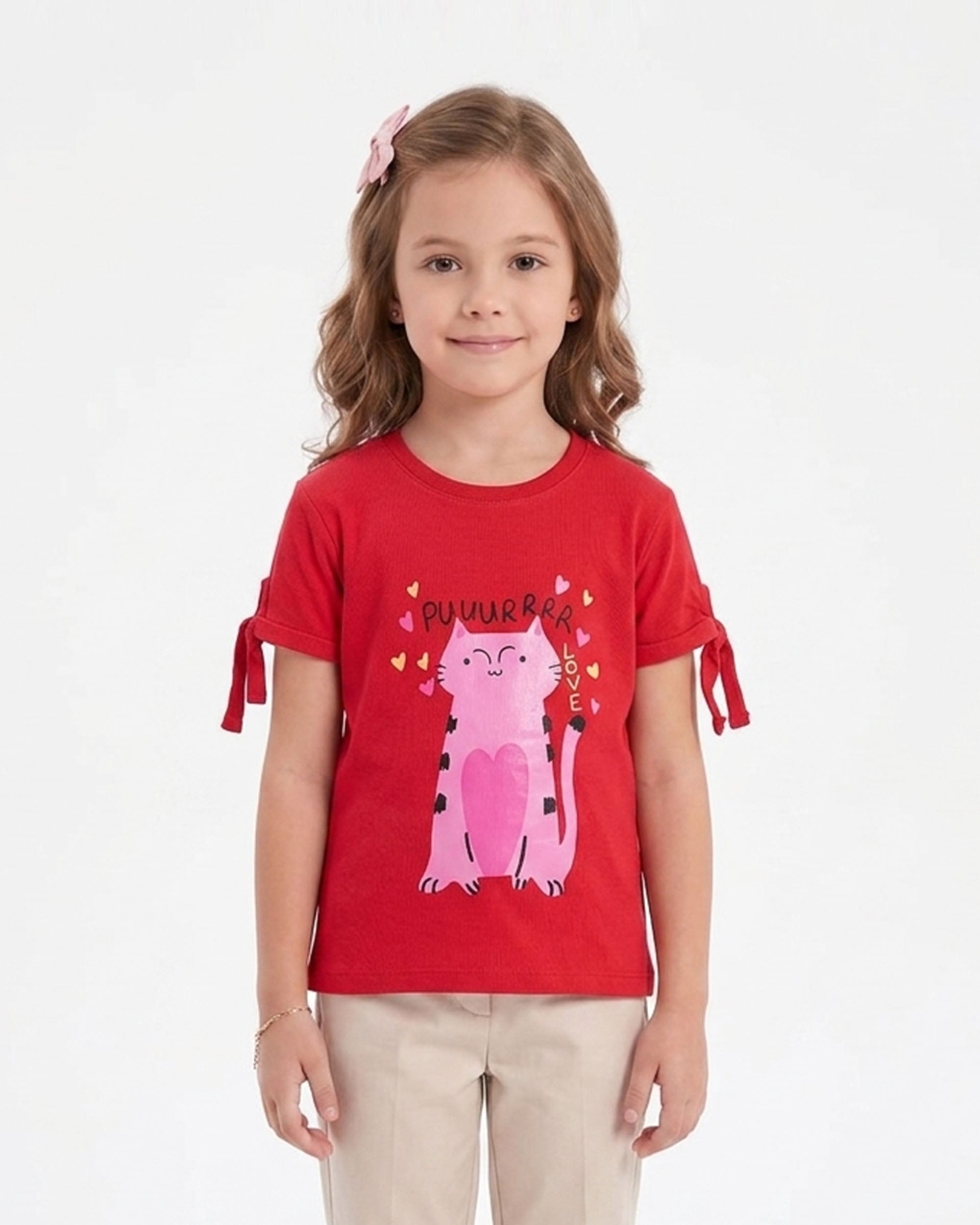 Girls' Printed Half Sleeves T-Shirt