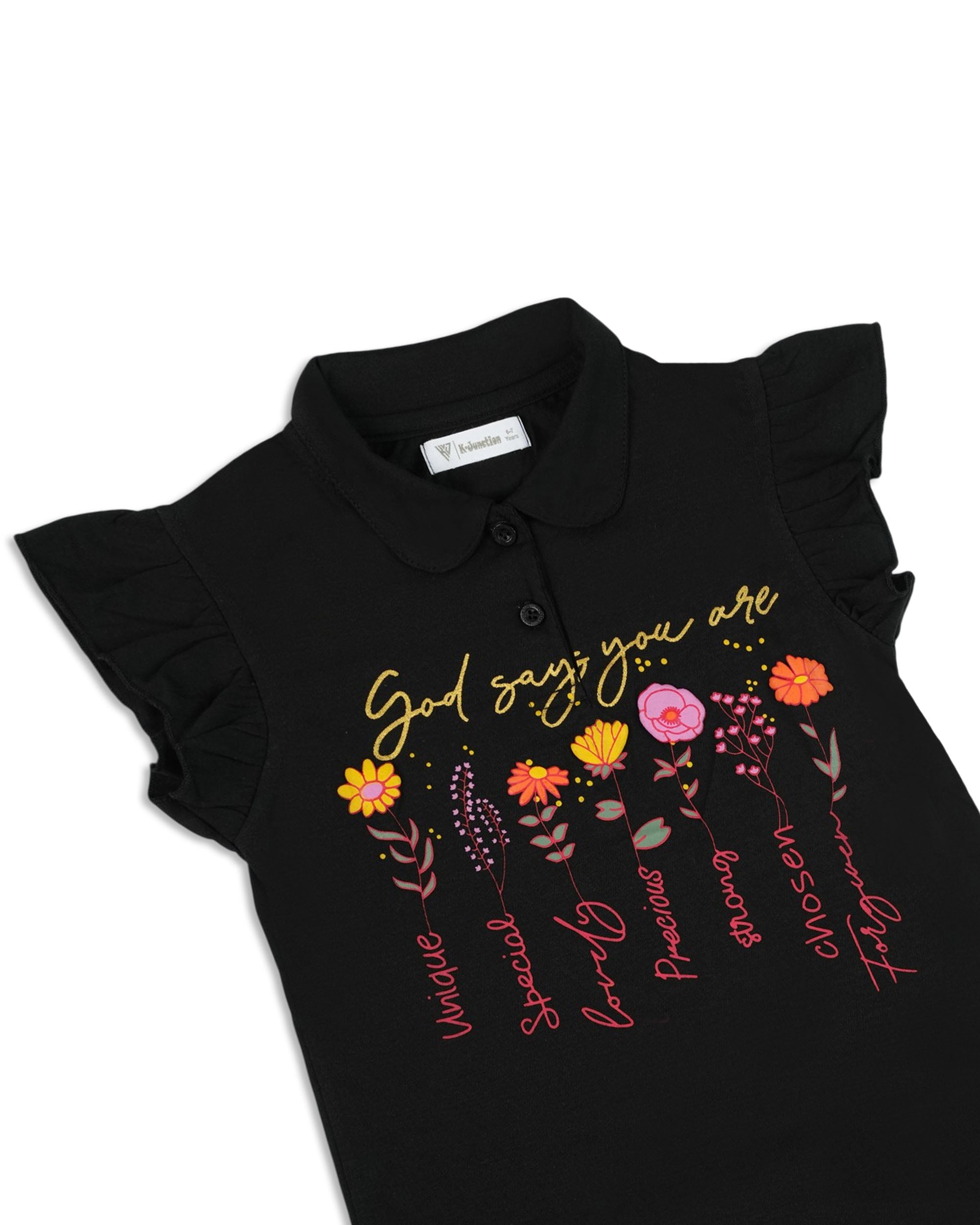 Girls' Printed Half Sleeves T-Shirt