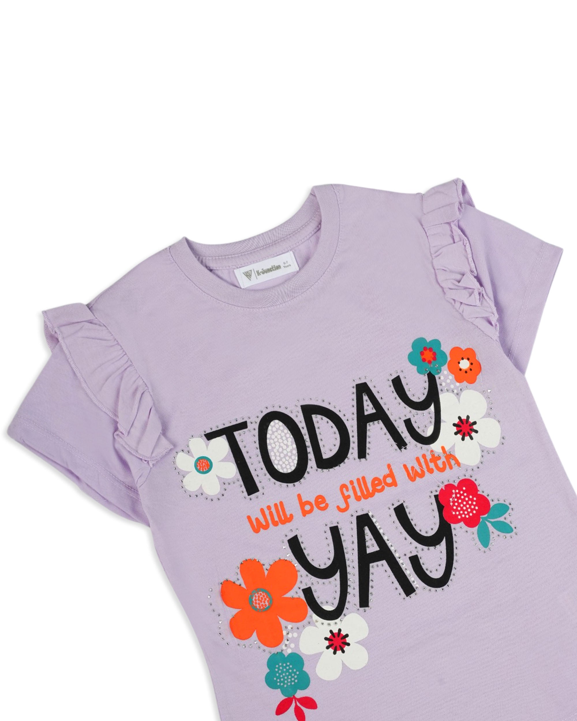 Girls' Printed Half Sleeves T-Shirt