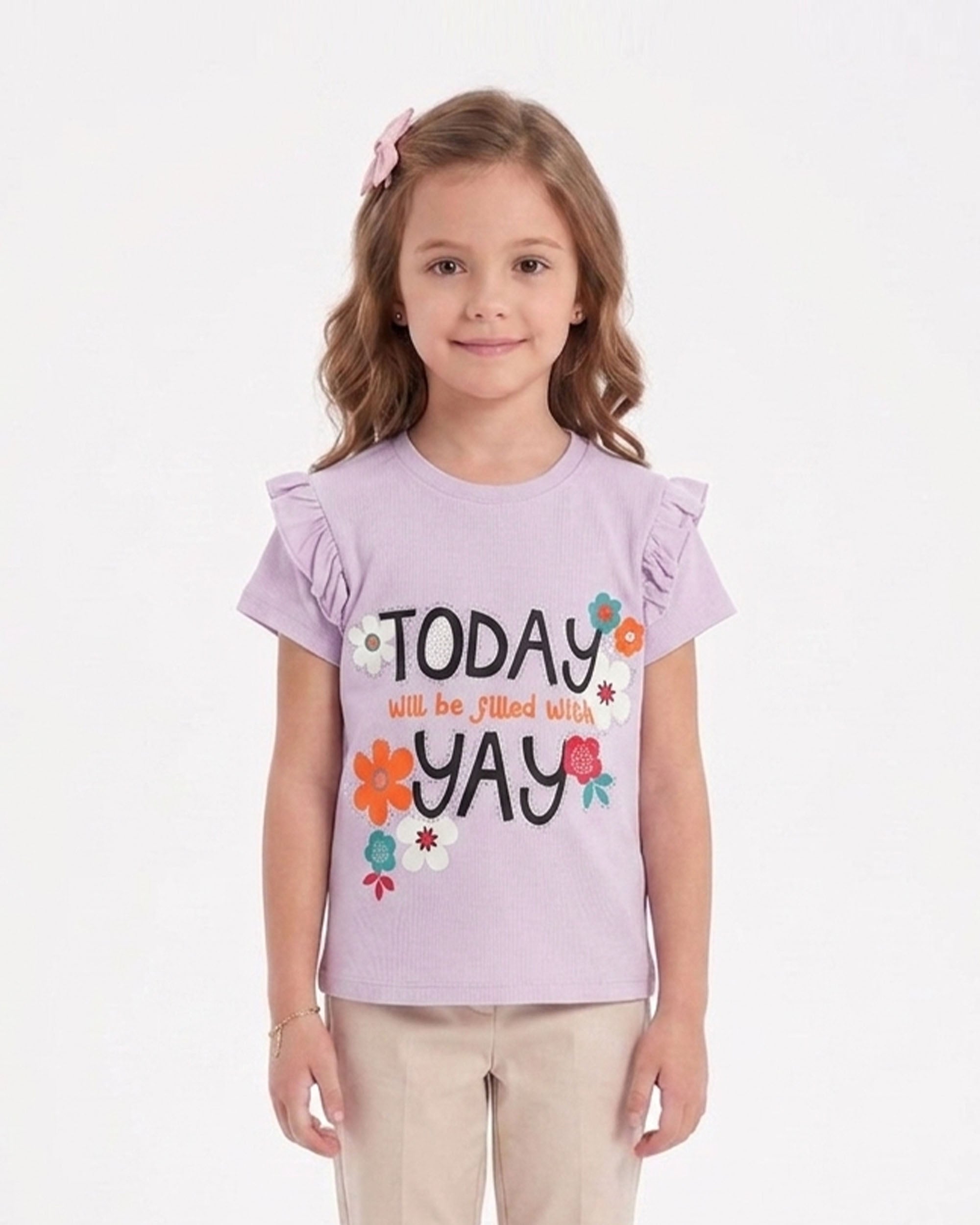 Girls' Printed Half Sleeves T-Shirt