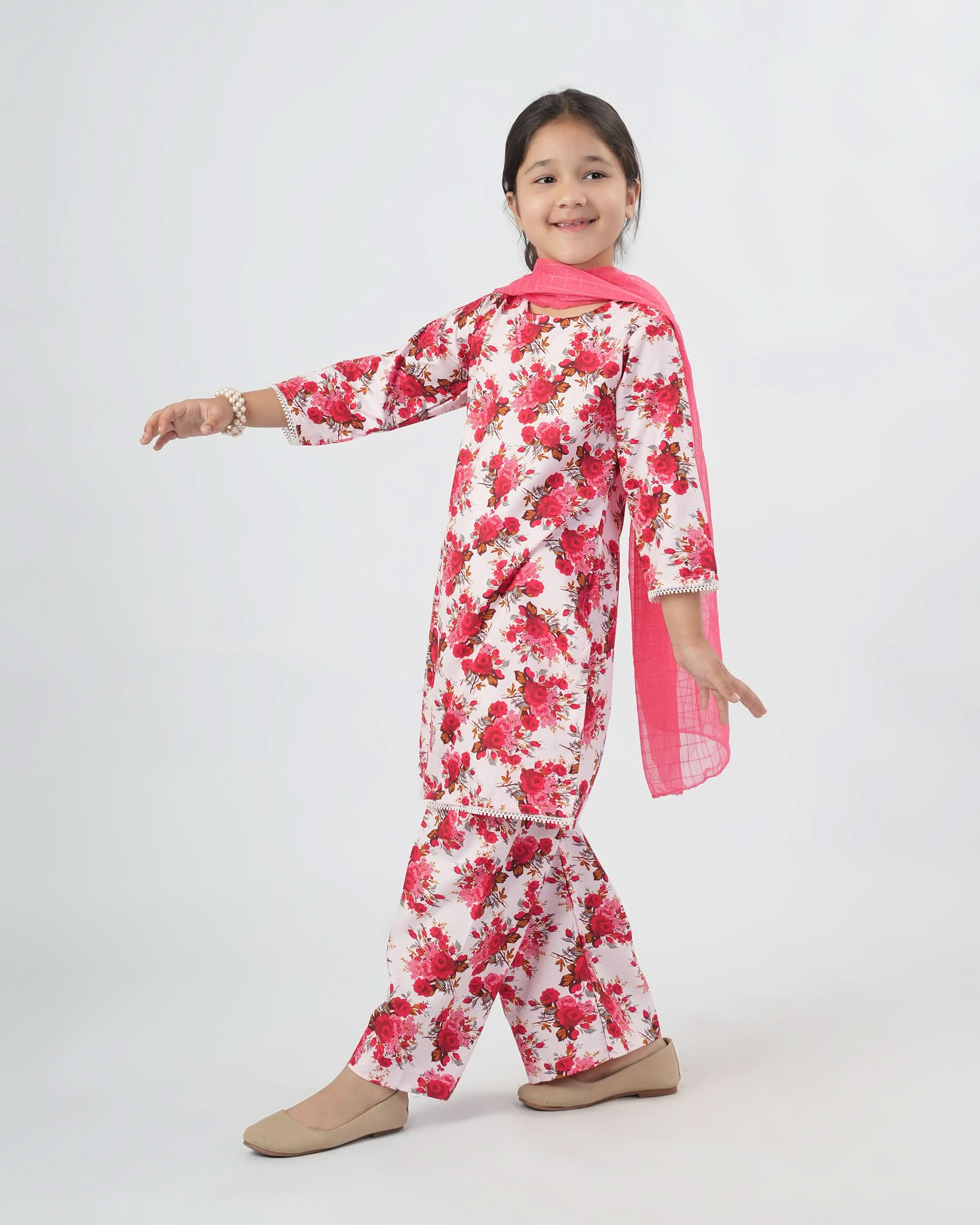 Valuables Girl’s 3PCS Suit, Girls Shalwar Kameez, Chase Value, Chase Value