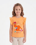 Girls' Printed Half Sleeves T-Shirt