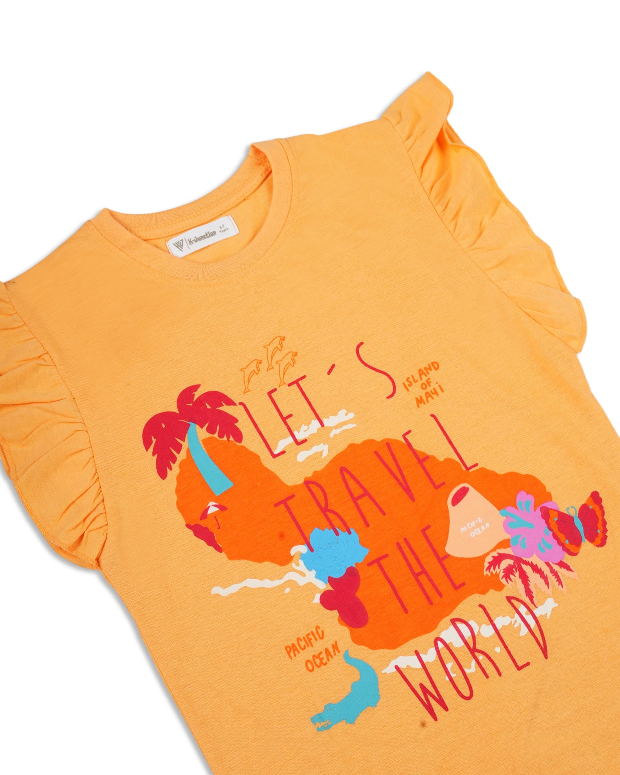 Girls' Printed Half Sleeves T-Shirt