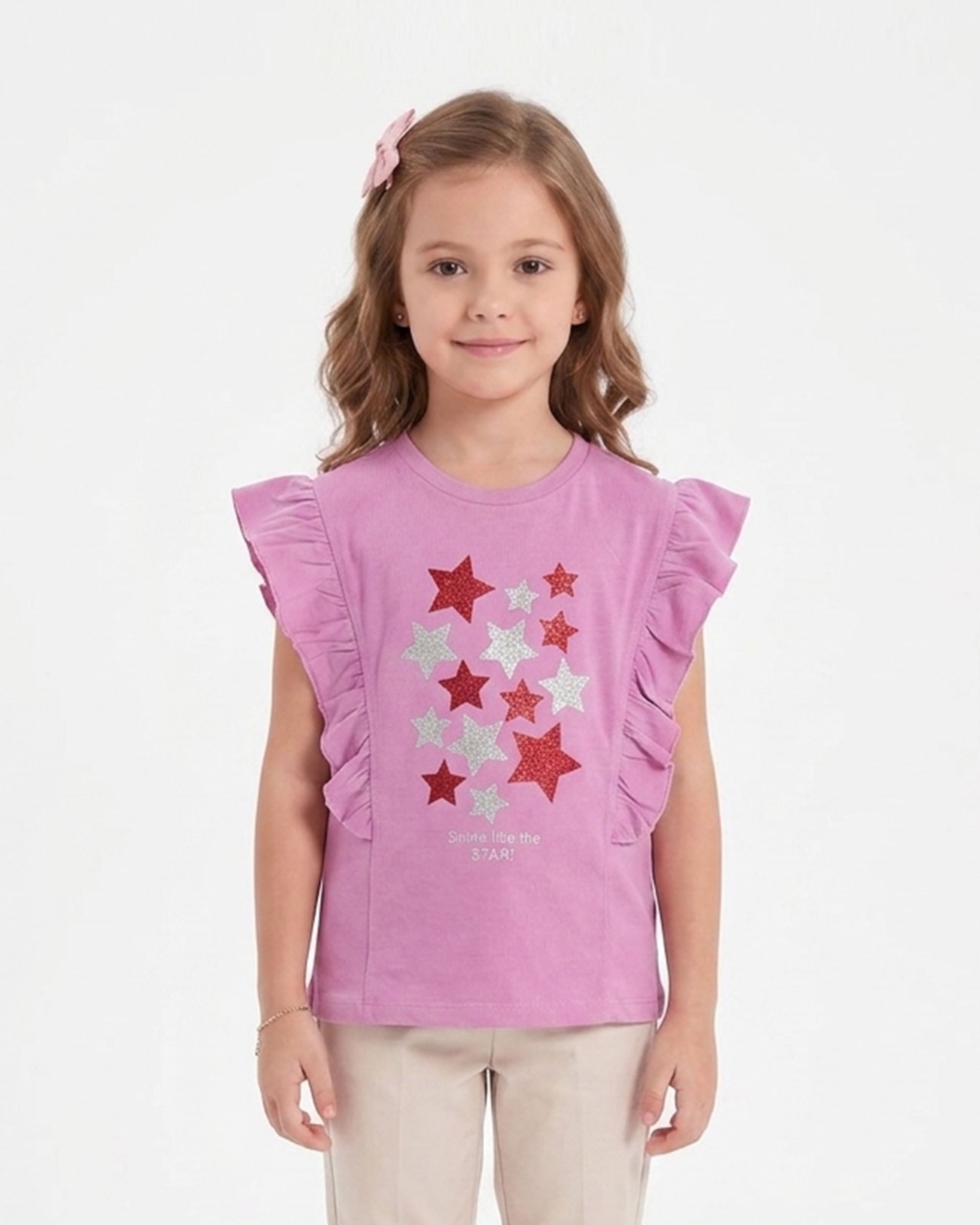 Girls' Printed Half Sleeves T-Shirt