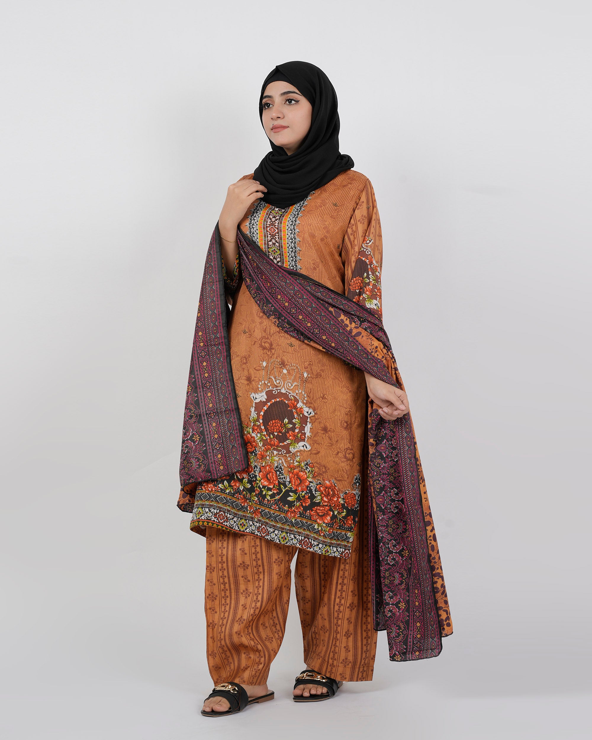 Gul Jee Shahzaib Women 3-Piece Unstitched Suit - 4, Women, 3Pcs Shalwar Suit, Chase Value, Chase Value