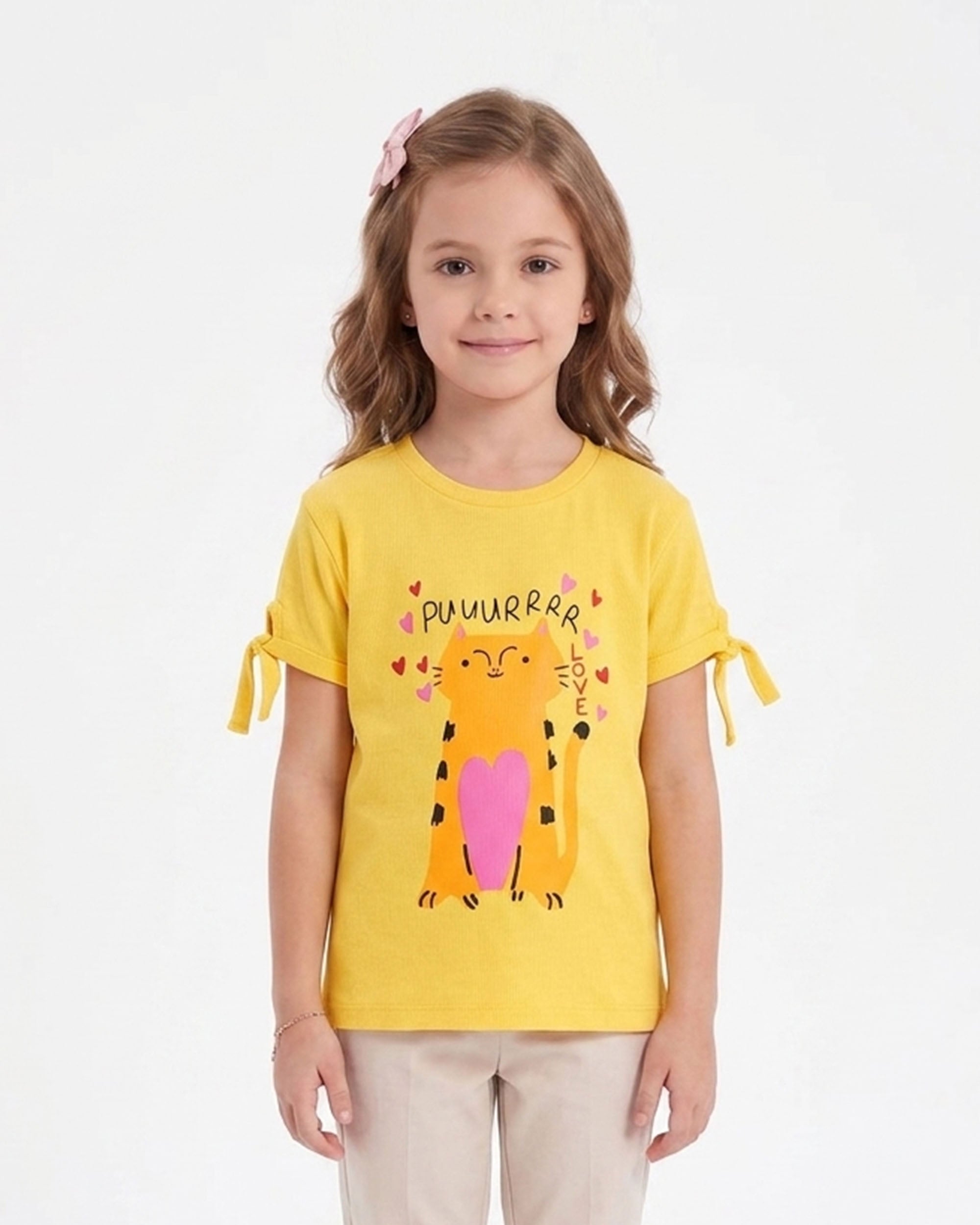 Girls' Printed Half Sleeves T-Shirt