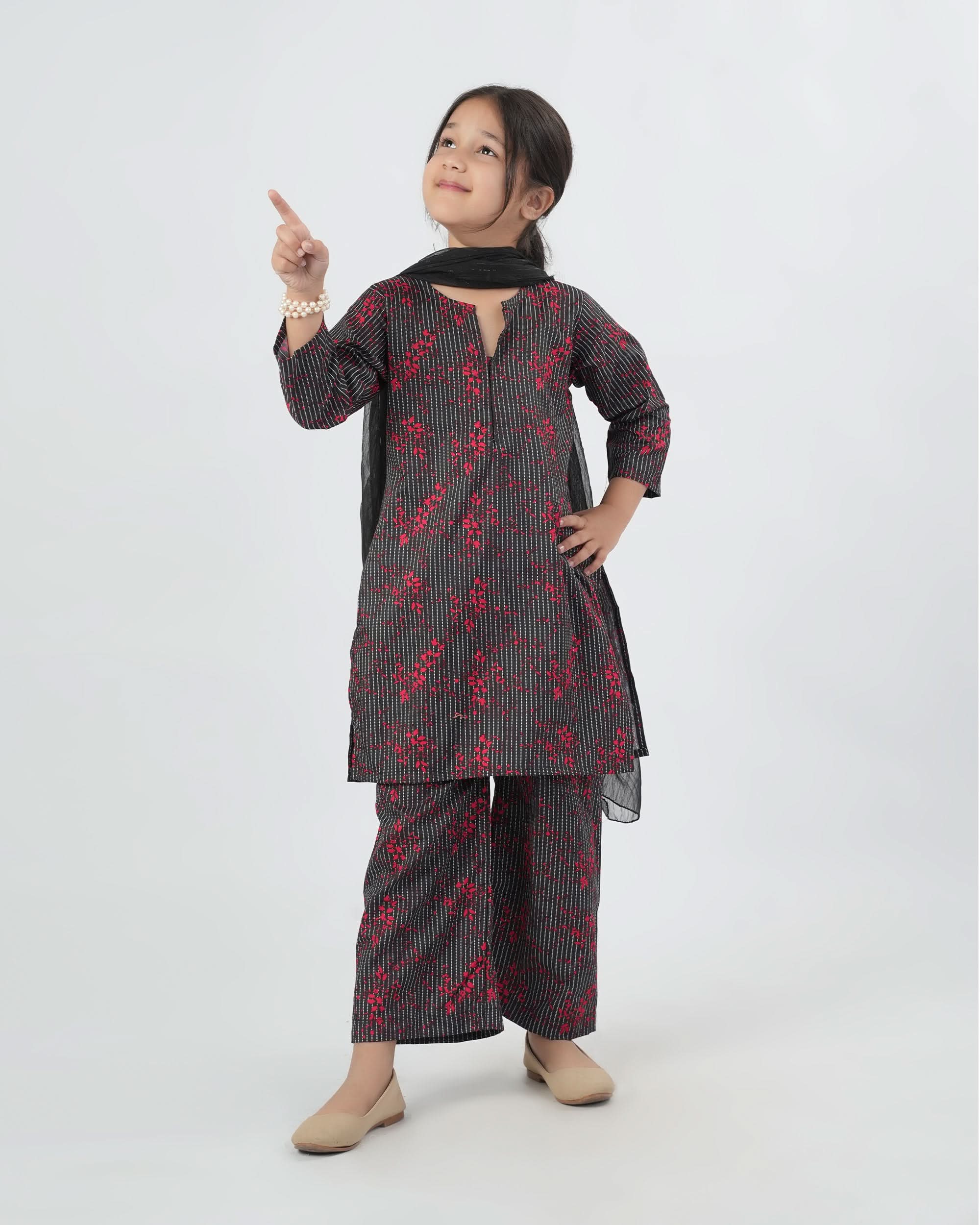 Valuables Girl’s 3PCS Suit, Girls Shalwar Kameez, Chase Value, Chase Value