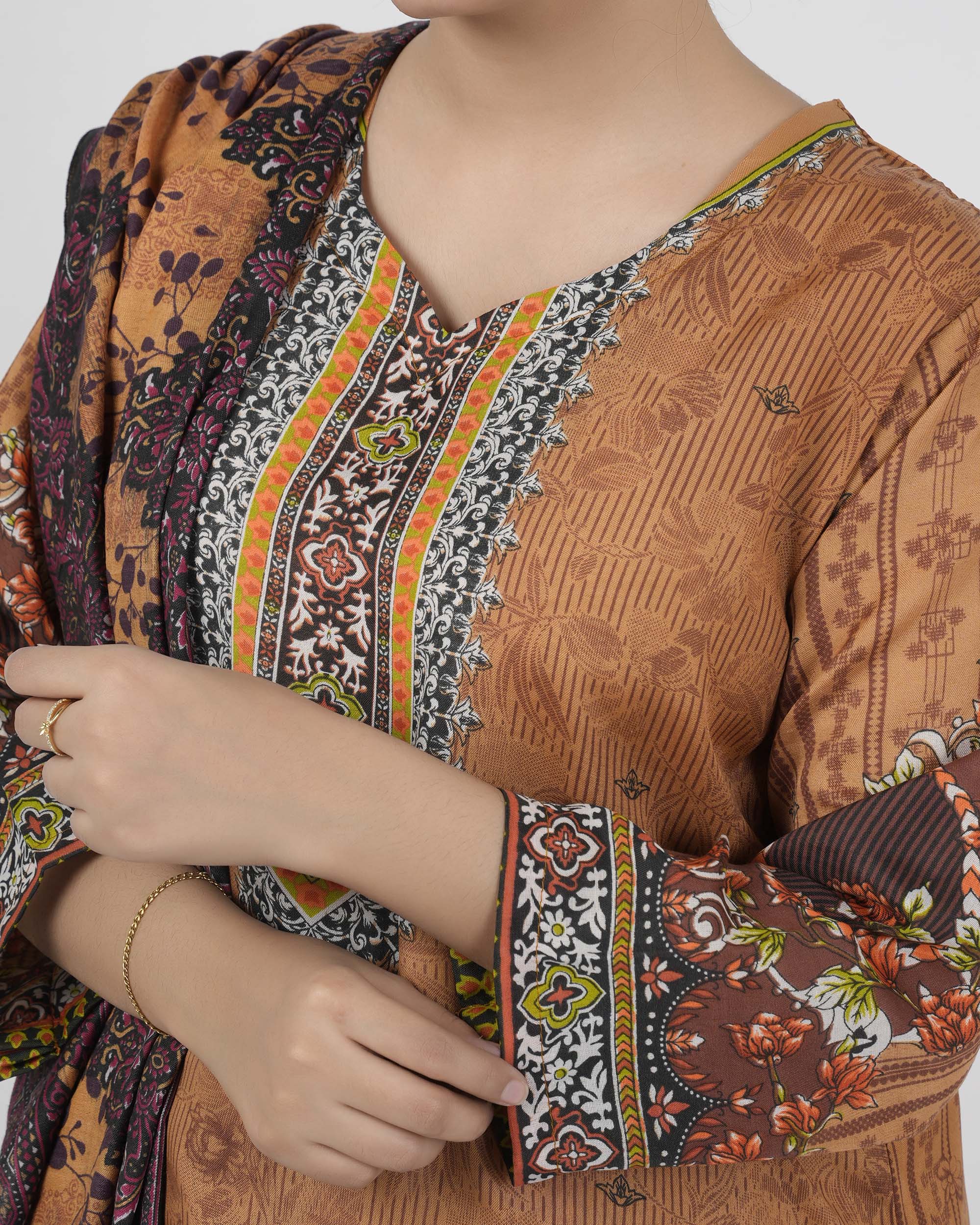 Gul Jee Shahzaib Women 3-Piece Unstitched Suit - 4, Women, 3Pcs Shalwar Suit, Chase Value, Chase Value