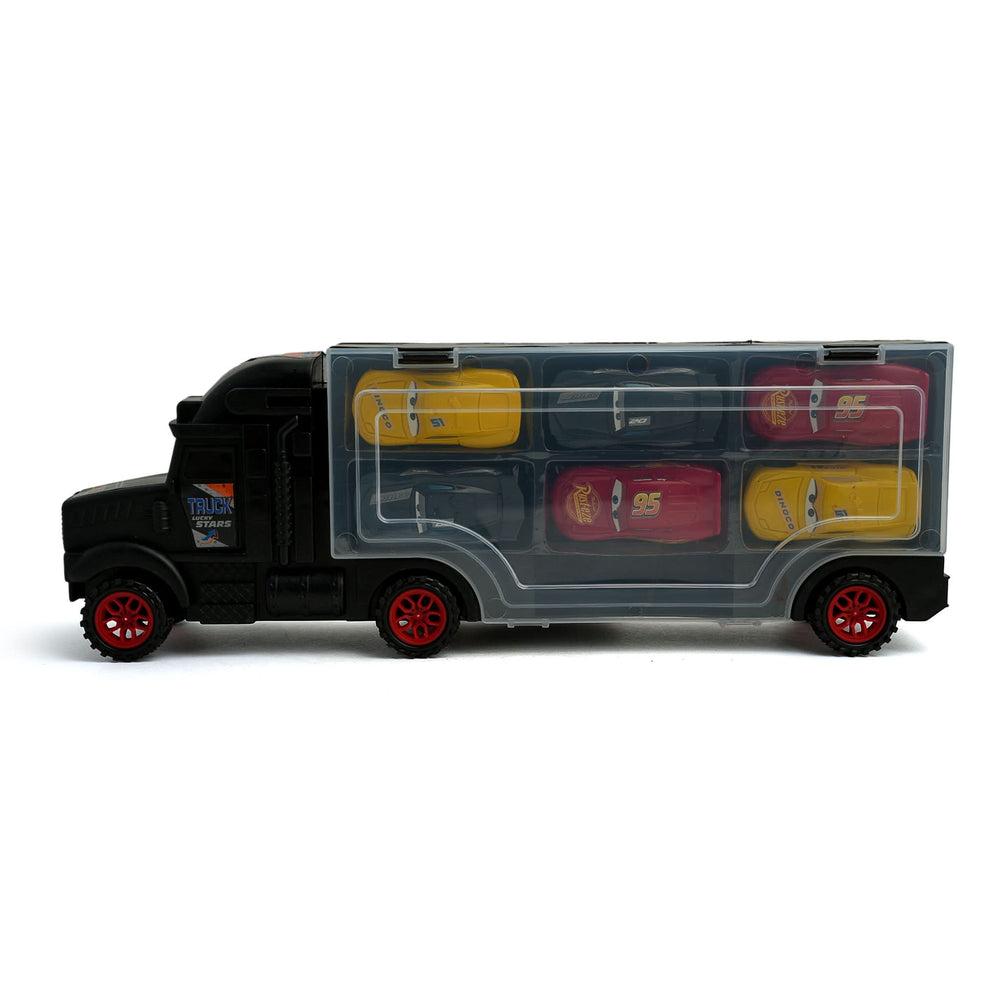 Slide Container Truck With 6 Pieces Slided Cars, Die-cast Model Car, Chase Value, Chase Value