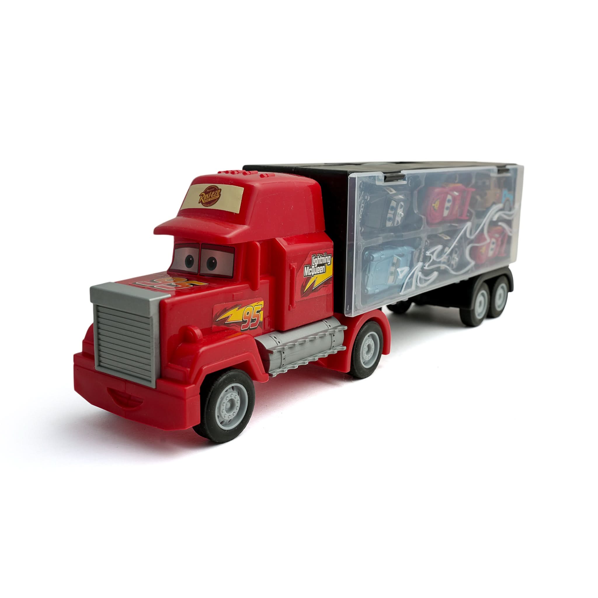 Slided Container Truck With 6Pcs Slided Racing Cars 1220 - Red, Die-cast Model Car, Chase Value, Chase Value