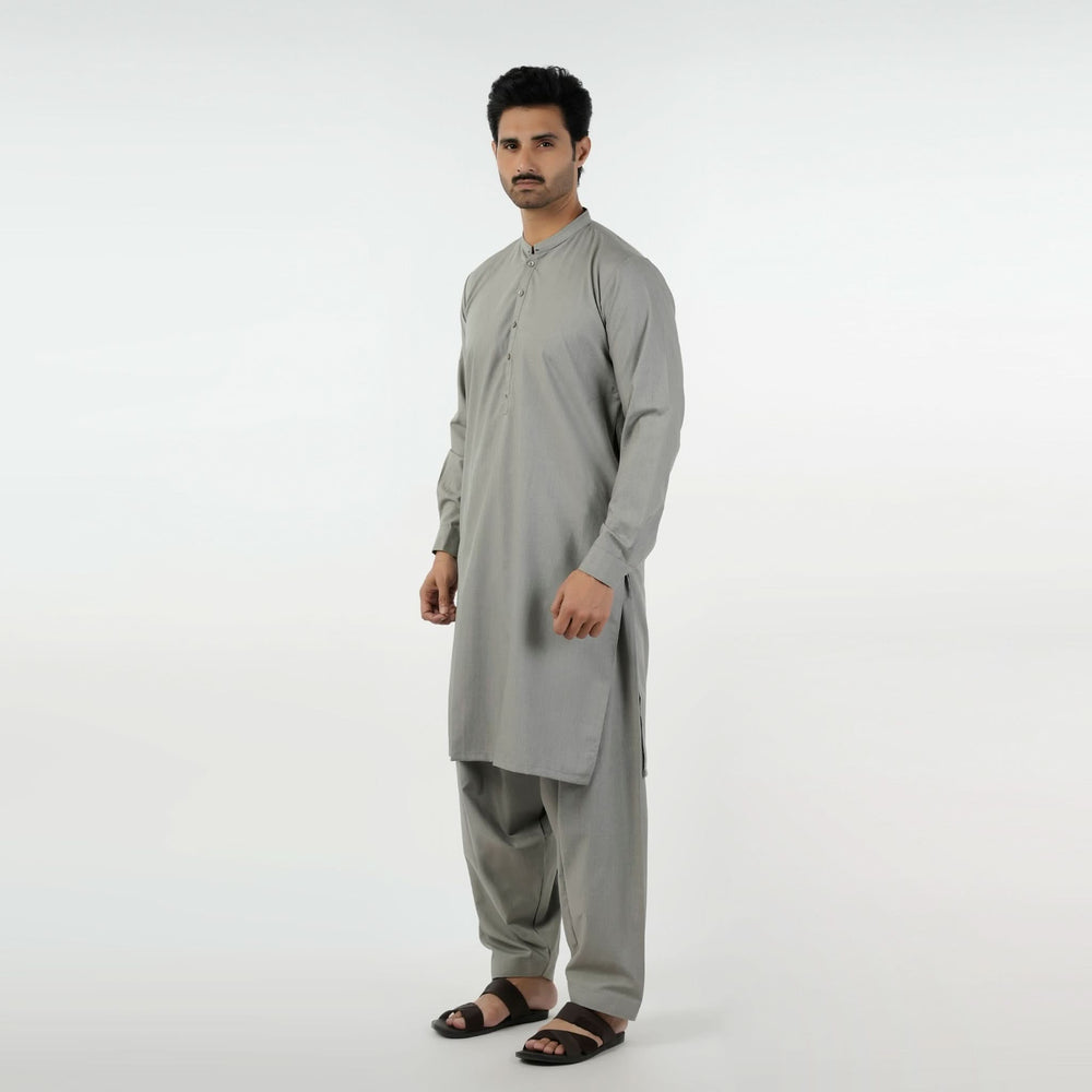 Eminent Men's Trim Fit Shalwar Suit - Ash Grey, Men's Shalwar Kameez, Eminent, Chase Value