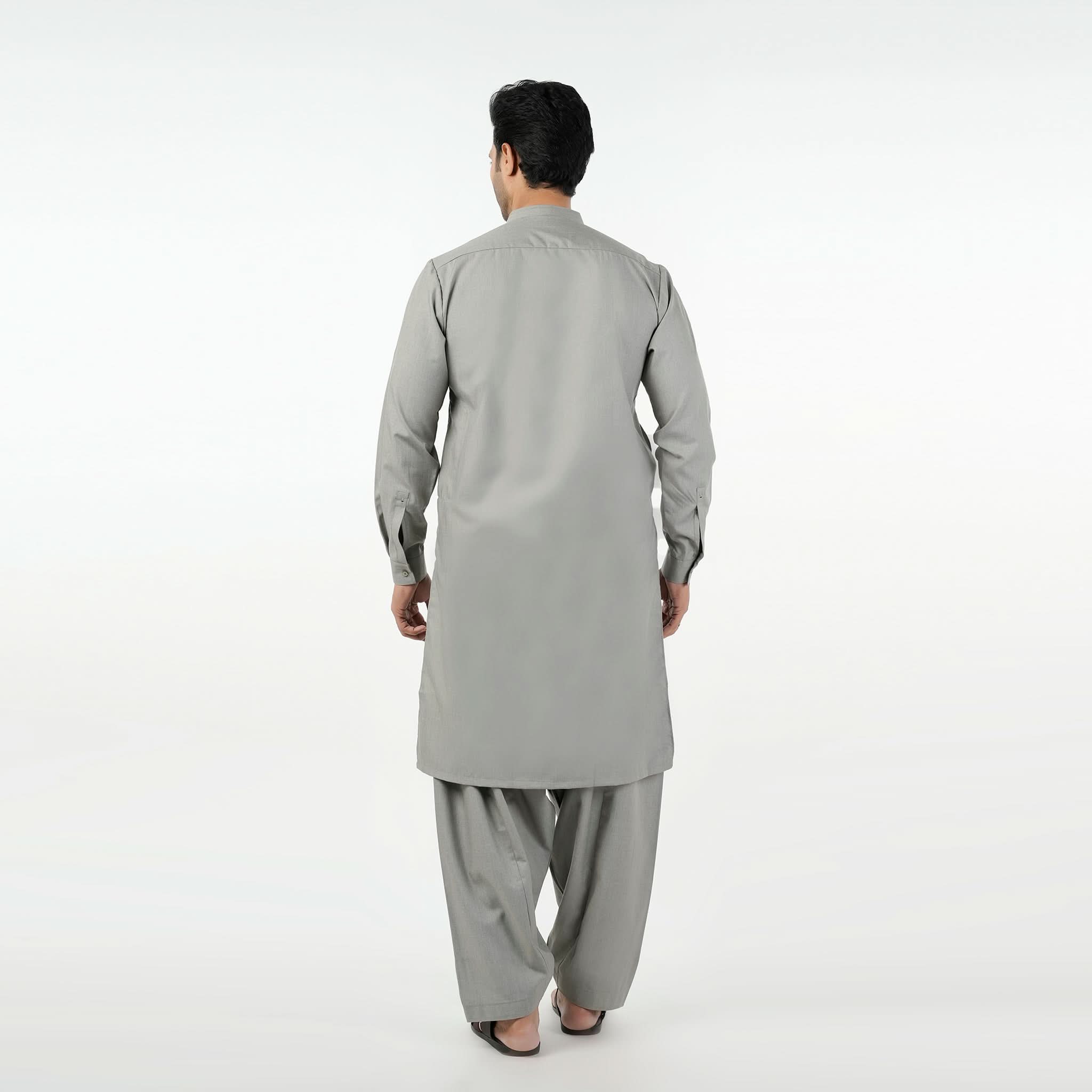 Eminent Men's Trim Fit Shalwar Suit - Ash Grey, Men's Shalwar Kameez, Eminent, Chase Value