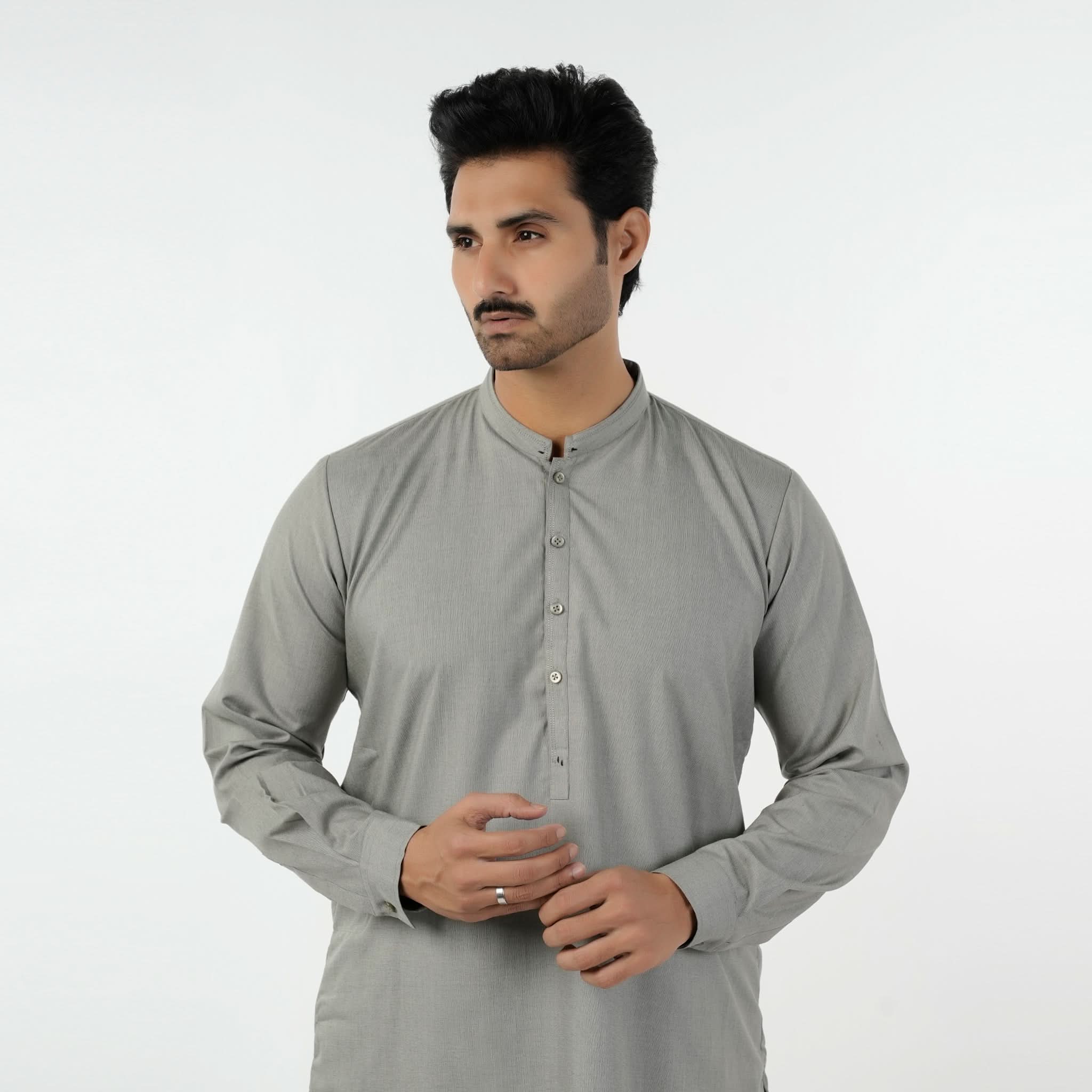 Eminent Men's Trim Fit Shalwar Suit - Ash Grey, Men's Shalwar Kameez, Eminent, Chase Value