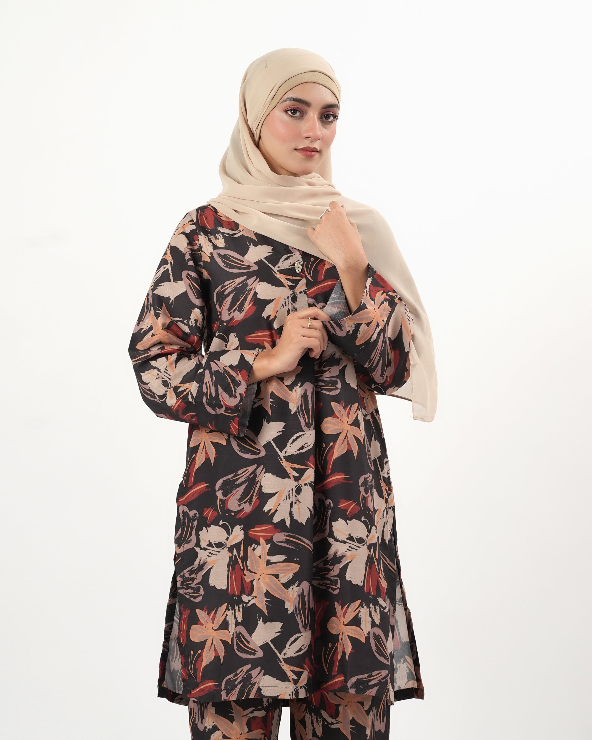 Valuables Women’s Printed Slub 2Pcs Suit