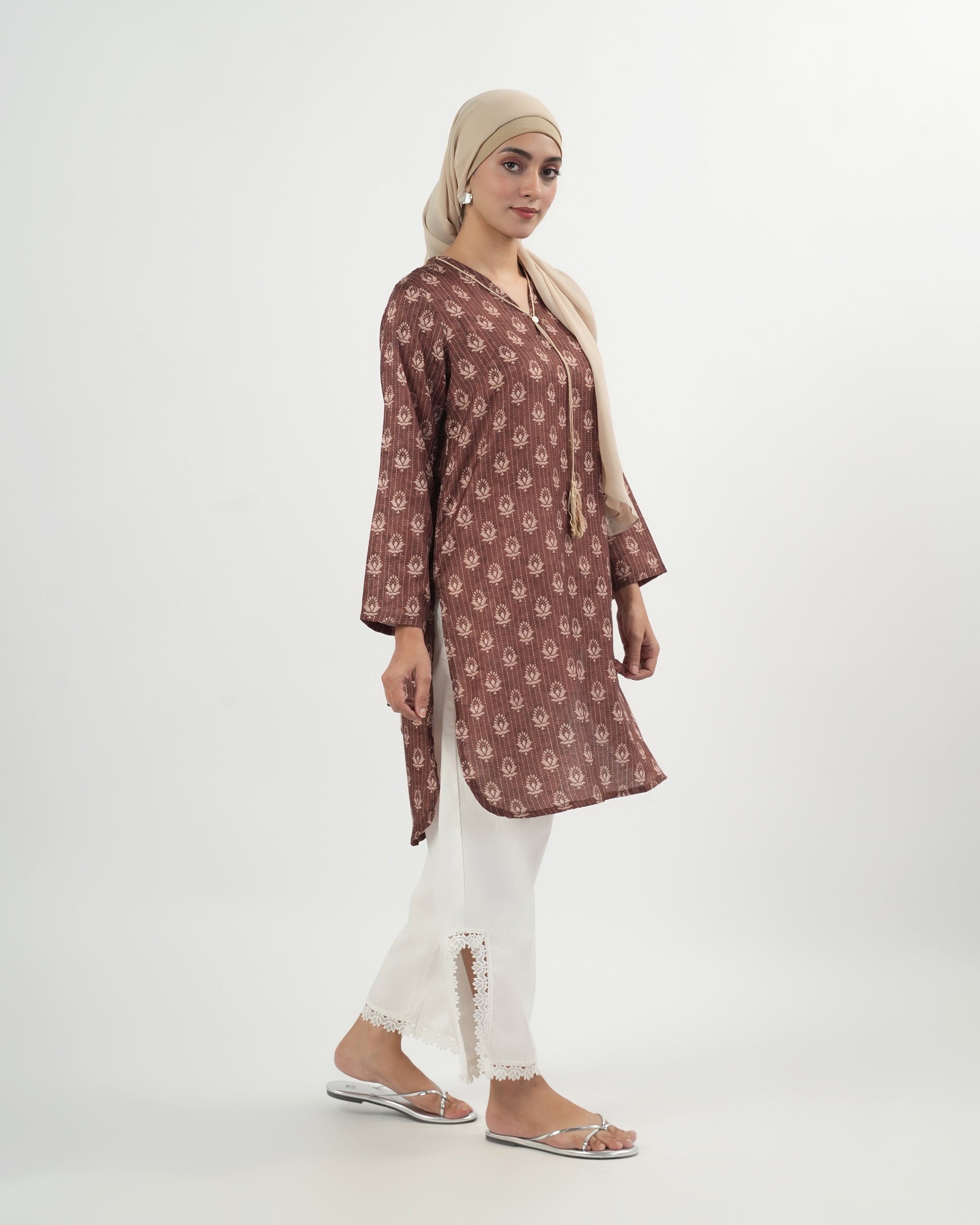 Valuables Women's Printed Jacquard Kurti