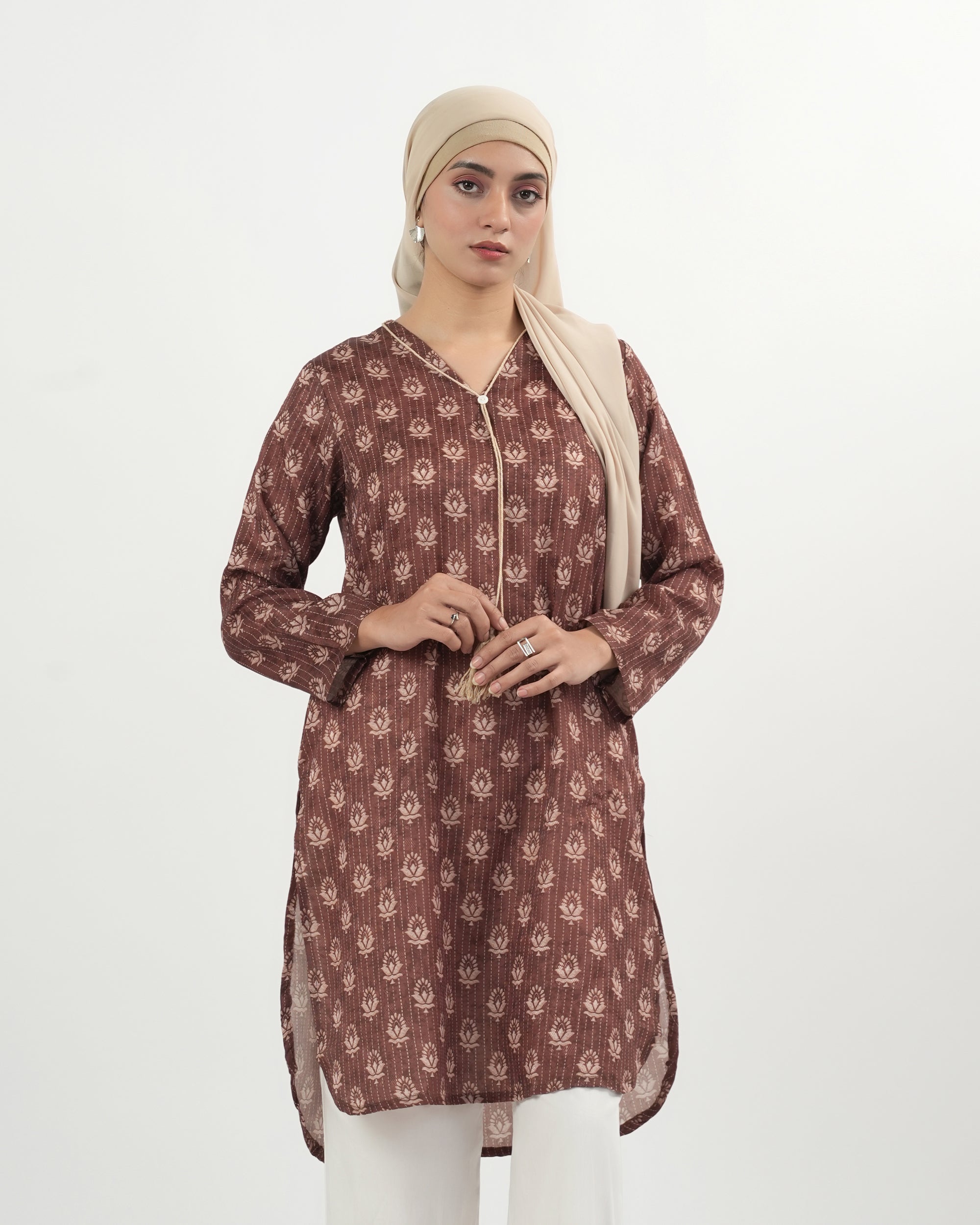 Valuables Women's Printed Jacquard Kurti