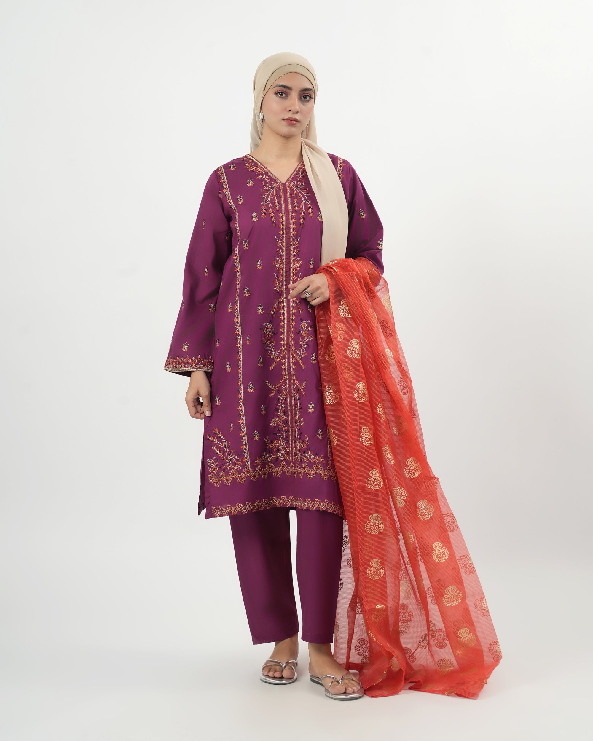 Valuables Women's Embroidered 3Pc Suit