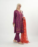 Valuables Women's Embroidered 3Pc Suit