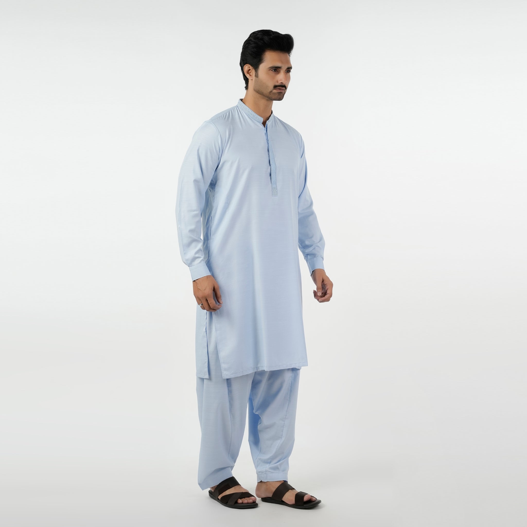 Eminent Men's Embroidered Kurta Shalwar Suit - Sky Blue, Men's Shalwar Kameez, Eminent, Chase Value