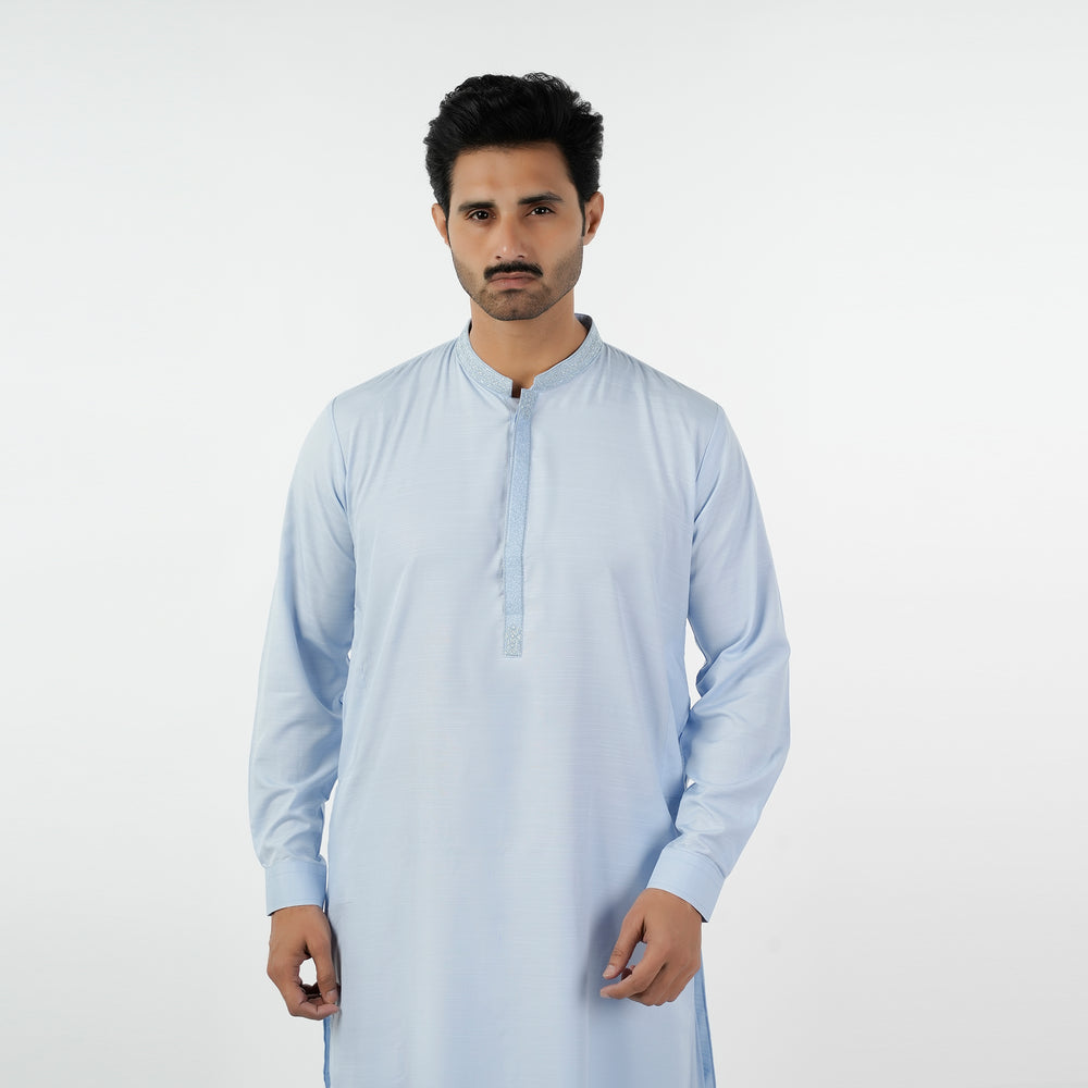 Eminent Men's Embroidered Kurta Shalwar Suit - Sky Blue, Men's Shalwar Kameez, Eminent, Chase Value