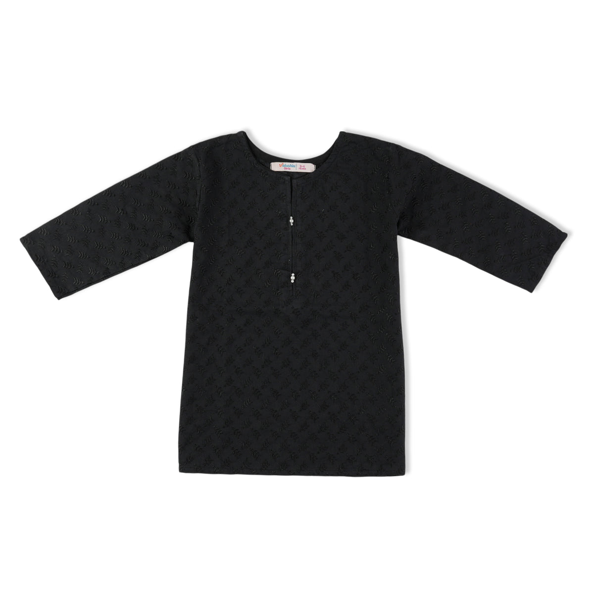 Valuables Girls Chikankari Kurti - Black, Girls Kurti, Chase Value, Chase Value