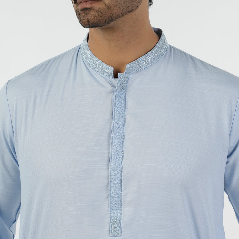 Eminent Men's Embroidered Kurta Shalwar Suit - Sky Blue, Men's Shalwar Kameez, Eminent, Chase Value