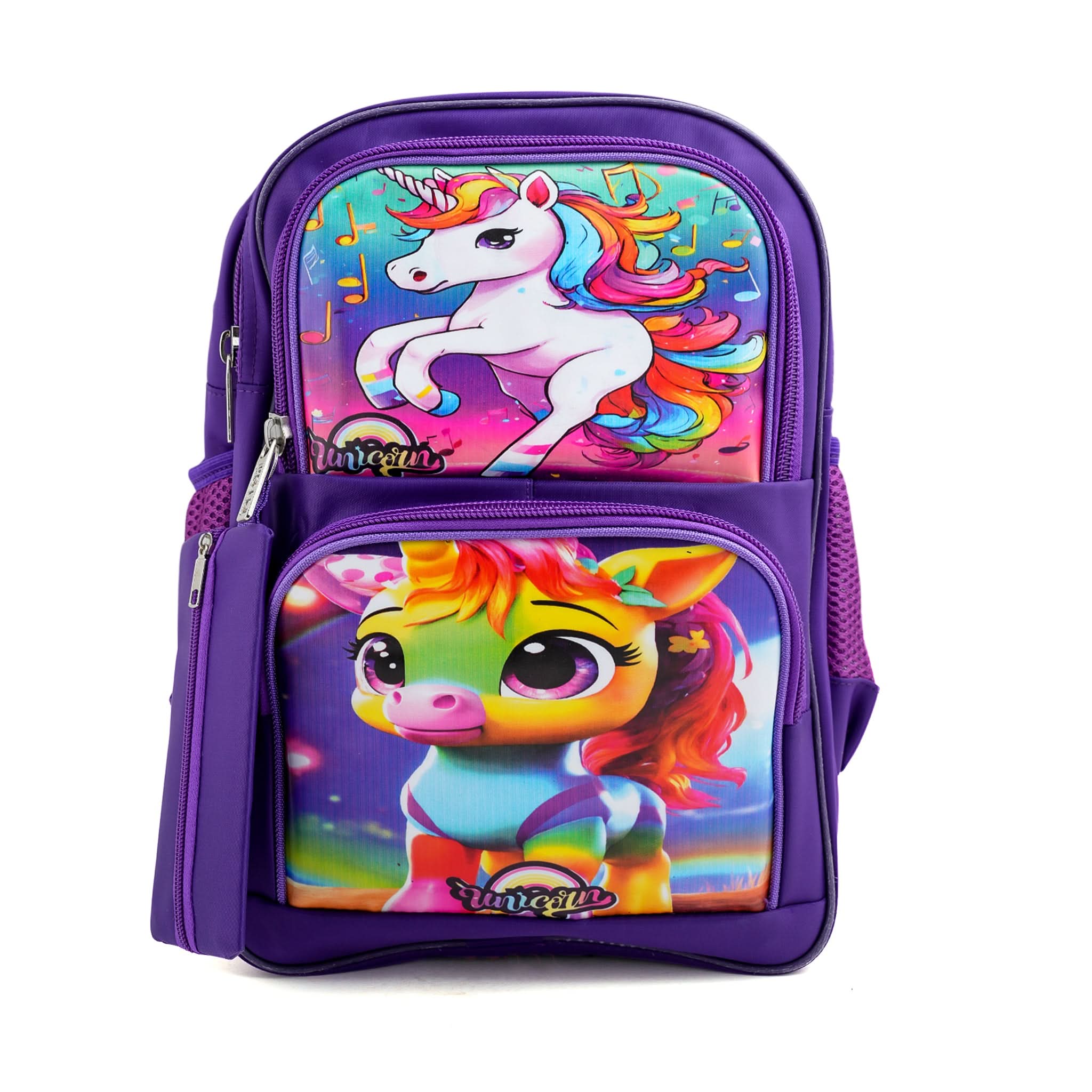 Kids School Backpack 15.5" Zee-214 - Purple, School Bags, Chase Value, Chase Value