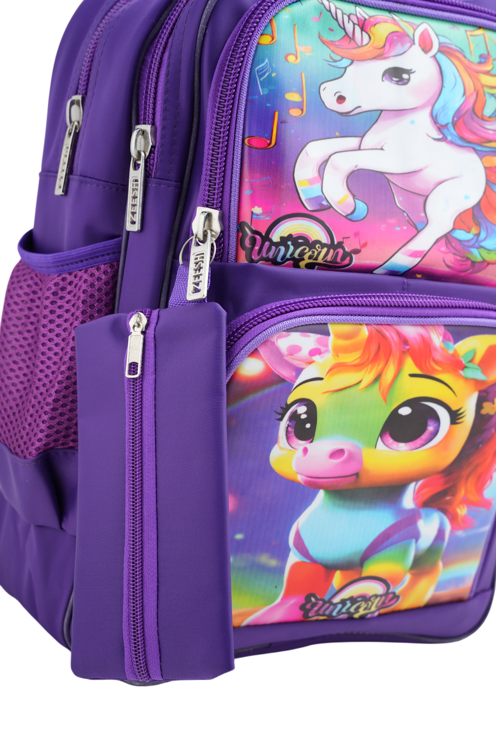 Kids School Backpack 15.5" Zee-214 - Purple, School Bags, Chase Value, Chase Value
