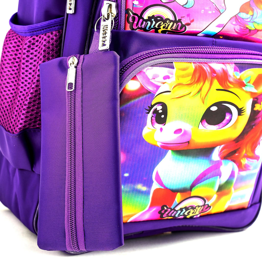 Kids School Backpack 15.5" Zee-214 - Purple, School Bags, Chase Value, Chase Value