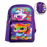 Kids School Backpack 15.5" Zee-214 - Purple, School Bags, Chase Value, Chase Value