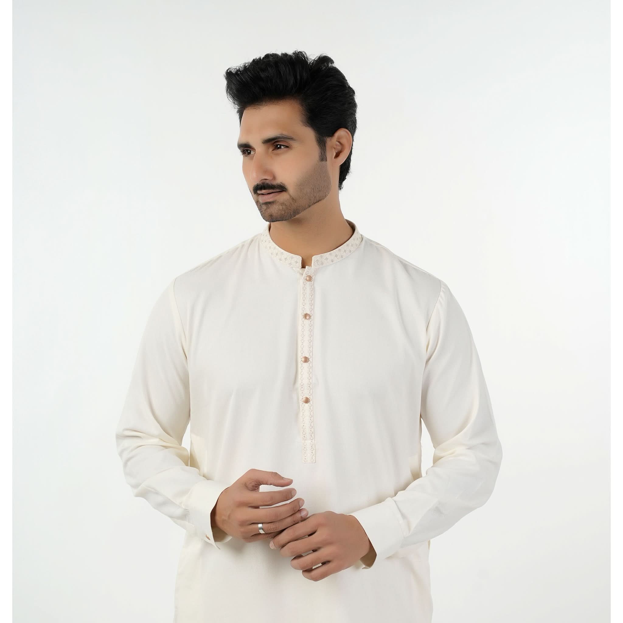 Eminent Men's Kurta Shalwar Suit - Off White, Men's Shalwar Kameez, Eminent, Chase Value