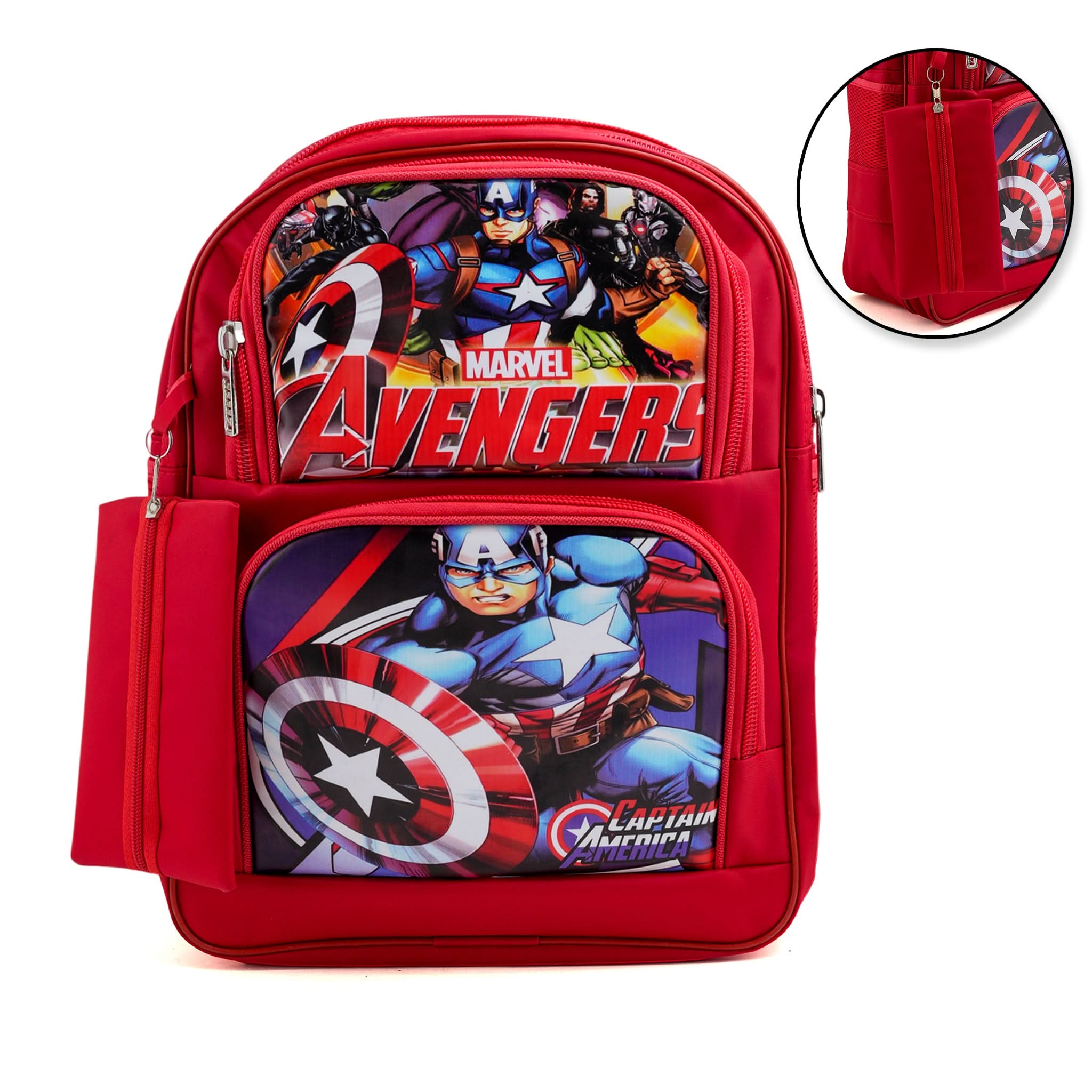 Kids School Backpack 15.5" Zee-214 - Red, School Bags, Chase Value, Chase Value