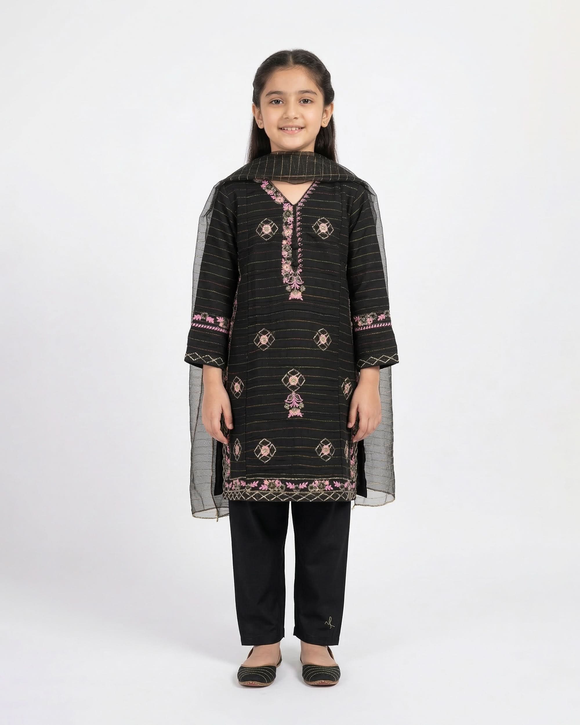 Girl’s 3Pcs Suit, Girls Shalwar Kameez, Chase Value, Chase Value